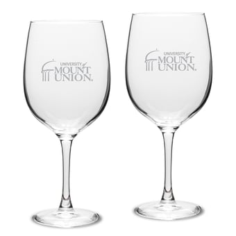 Mount Union Purple Raiders 19oz. Two-Piece Traditional Red Wine Glass Set