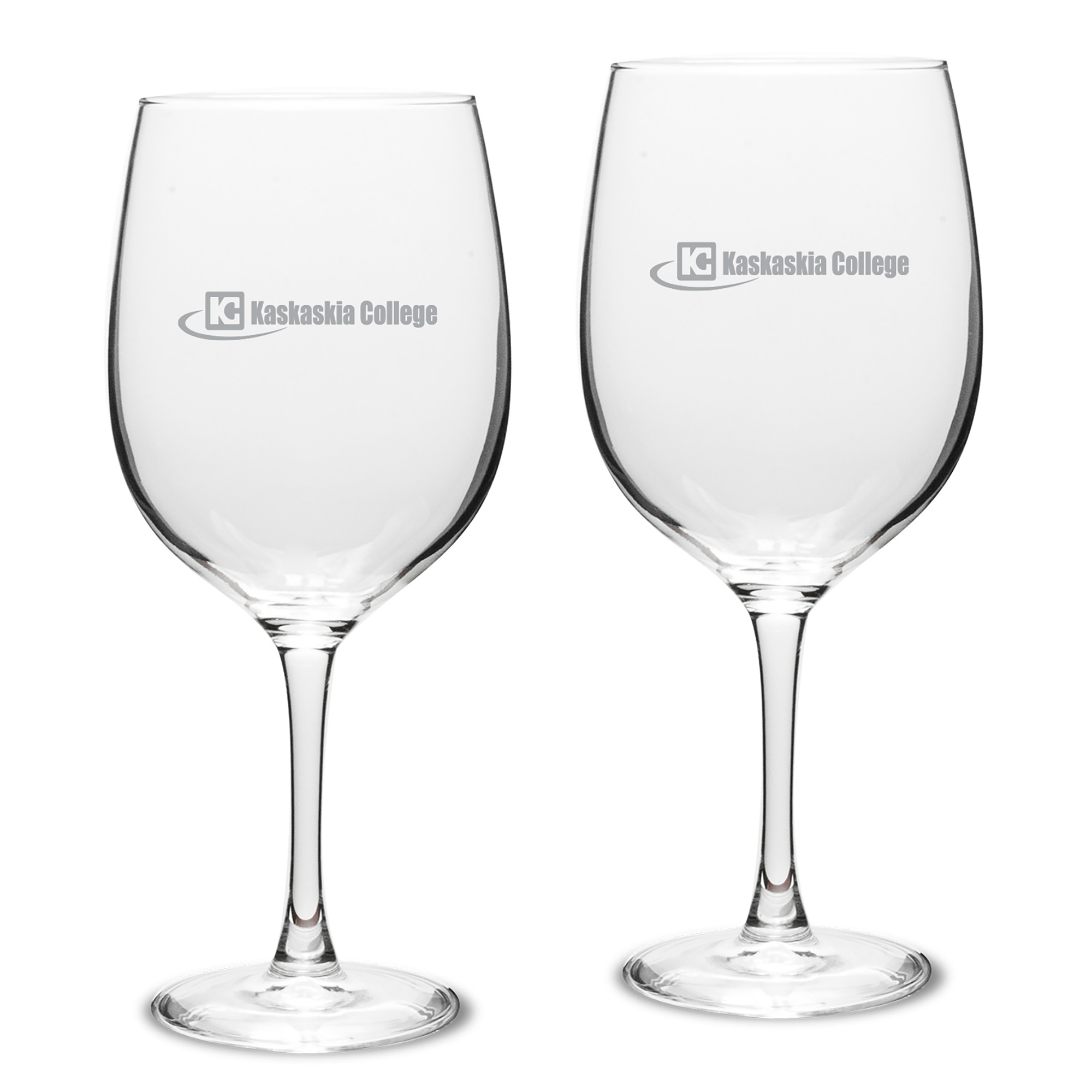 Kaskaskia College Blue Devils 19oz. Two-Piece Traditional Red Wine Glass Set