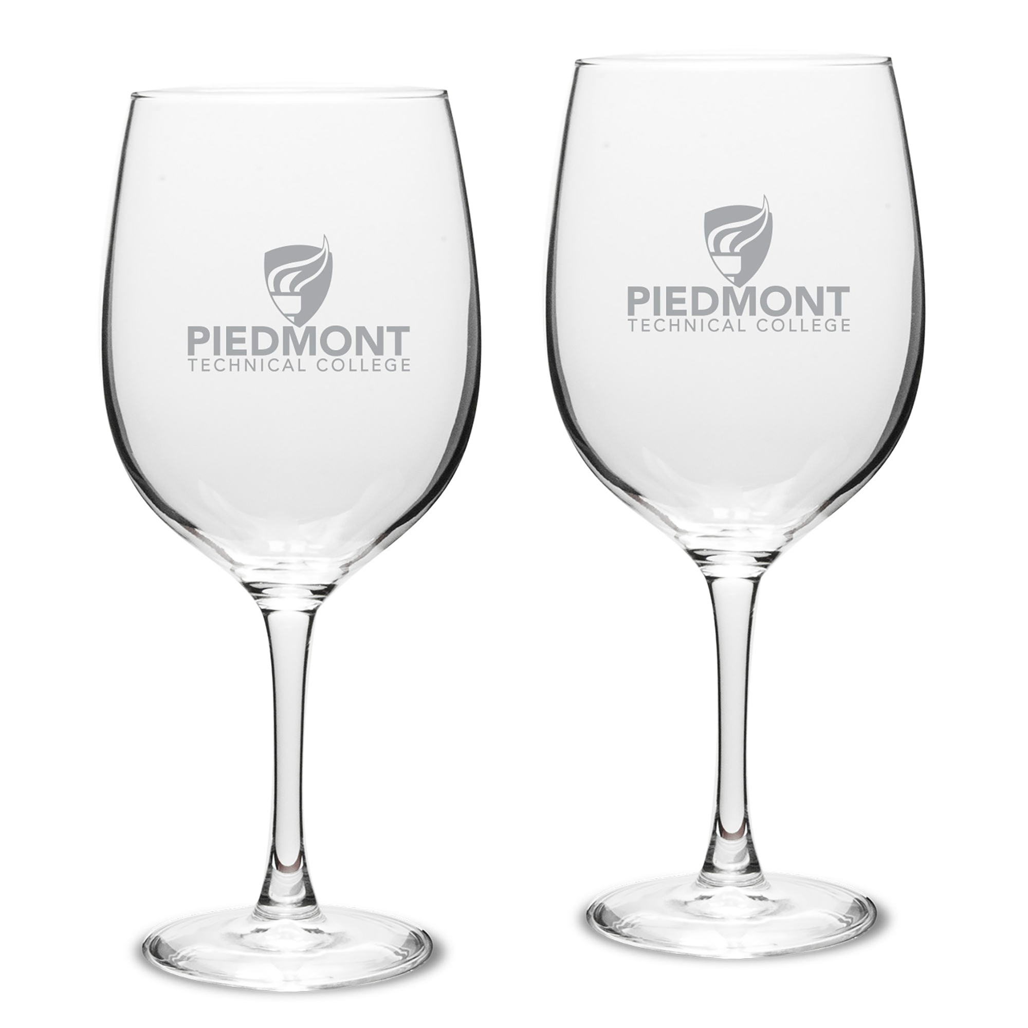 Piedmont Technical College 19oz. Two-Piece Traditional Red Wine Glass Set
