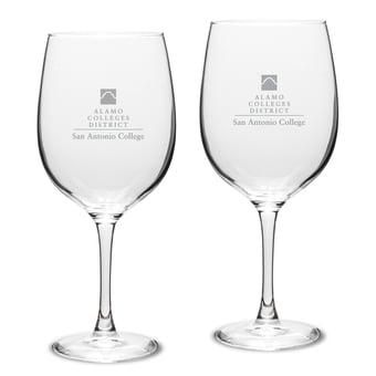 SAC Armadillos 19oz. Two-Piece Traditional Red Wine Glass Set