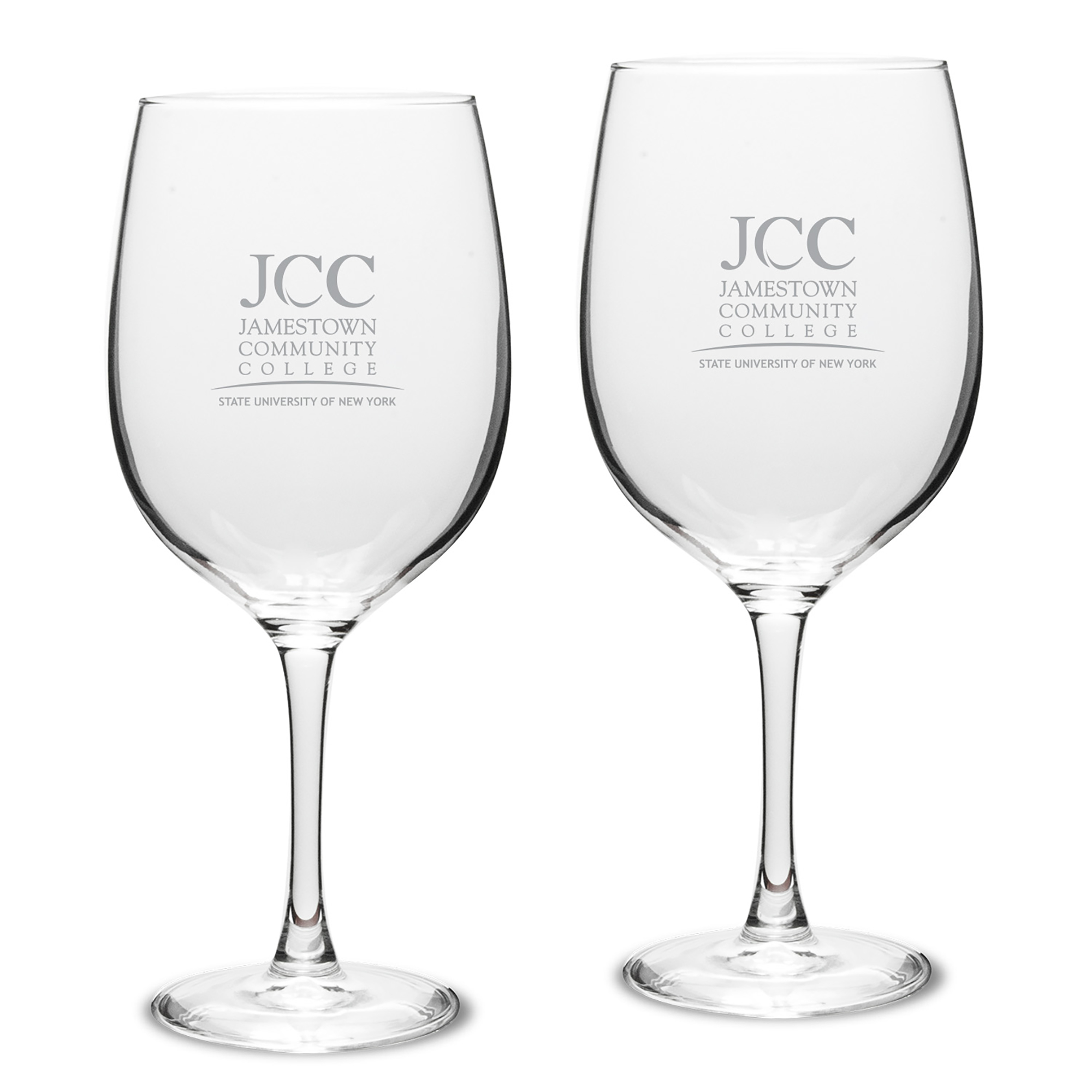 SUNY Jamestown Community College 19oz. Two-Piece Traditional Red Wine Glass Set