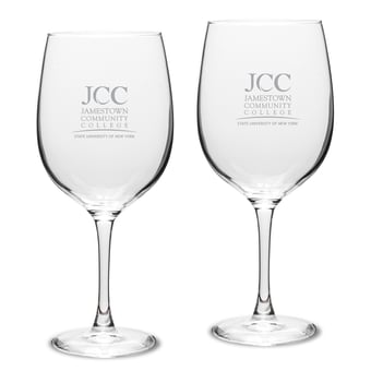 SUNY Jamestown Community College 19oz. Two-Piece Traditional Red Wine Glass Set