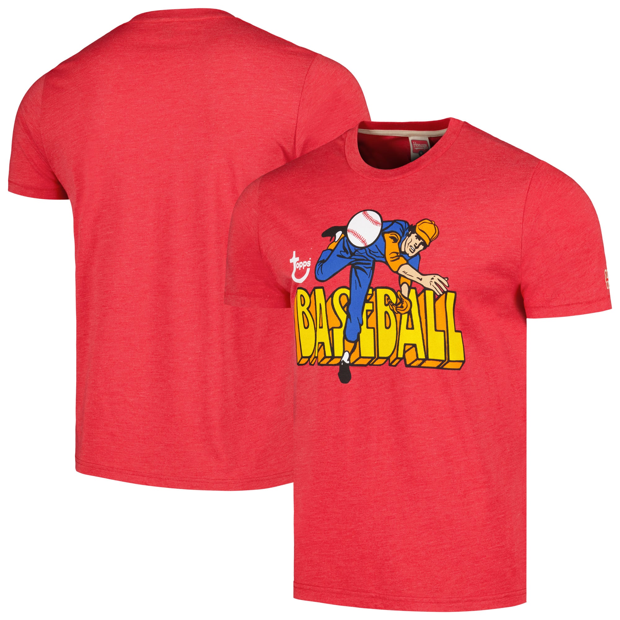 Unisex Homage Red Topps Tri-Blend T-Shirt