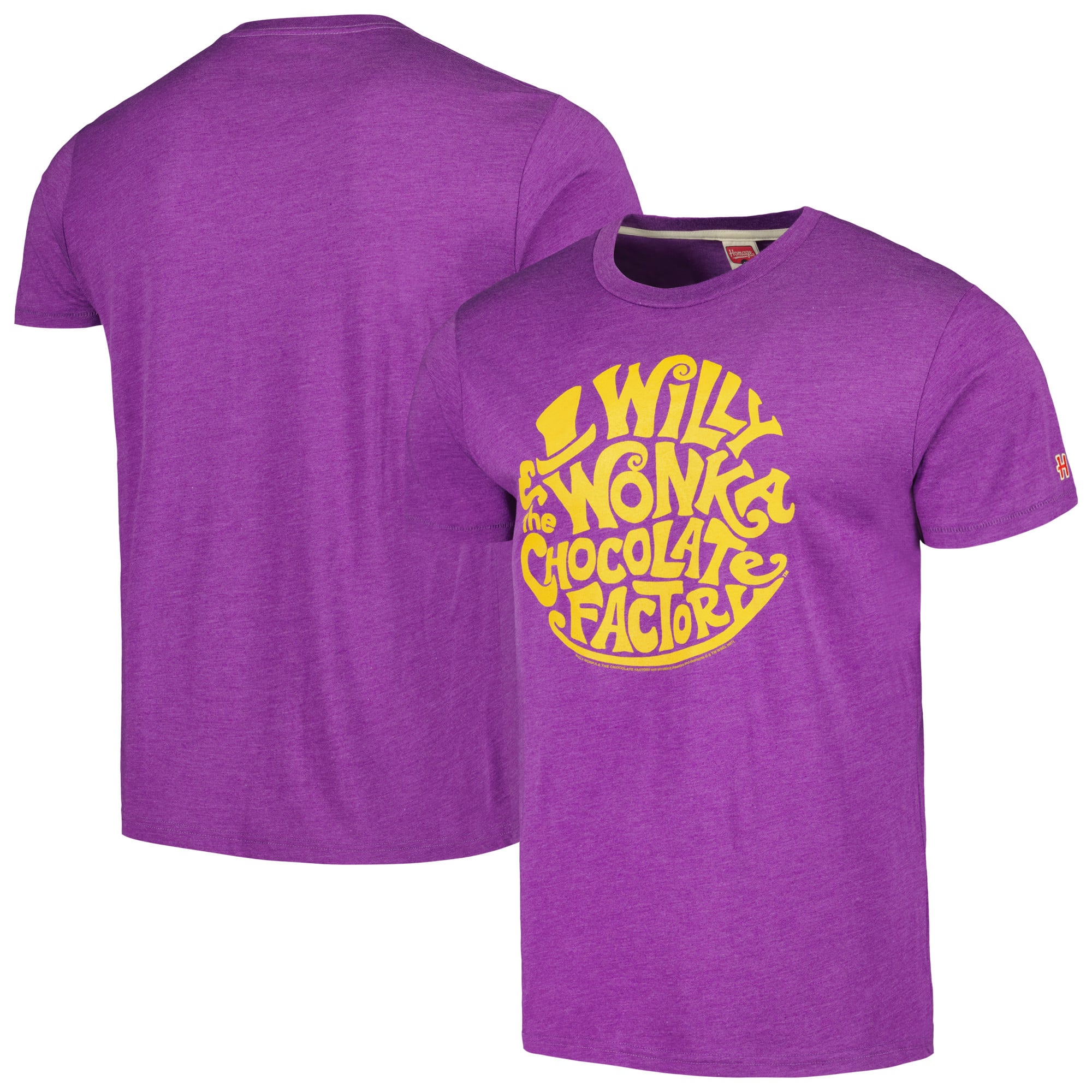 Unisex Homage Purple Willy Wonka and the Chocolate Factory  Graphic Tri-Blend T-Shirt