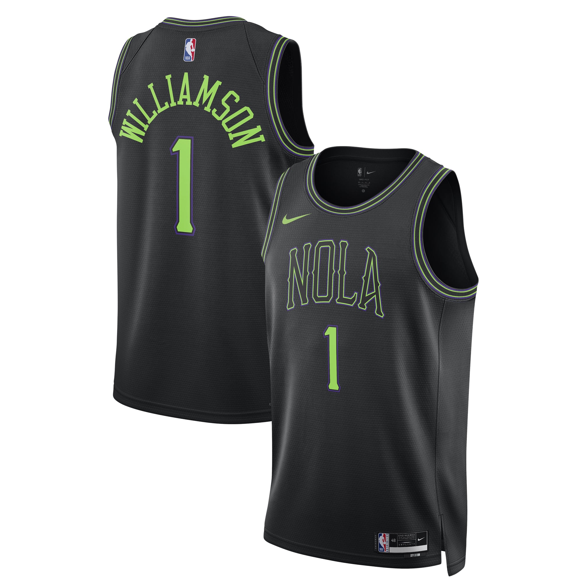 Unisex Nike Zion Williamson Black New Orleans Pelicans 2025/26 Swingman Jersey - City Edition