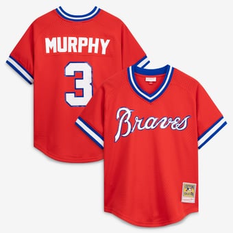 Men's Mitchell & Ness Dale Murphy Scarlet Atlanta Braves Authentic Batting Practice Jersey