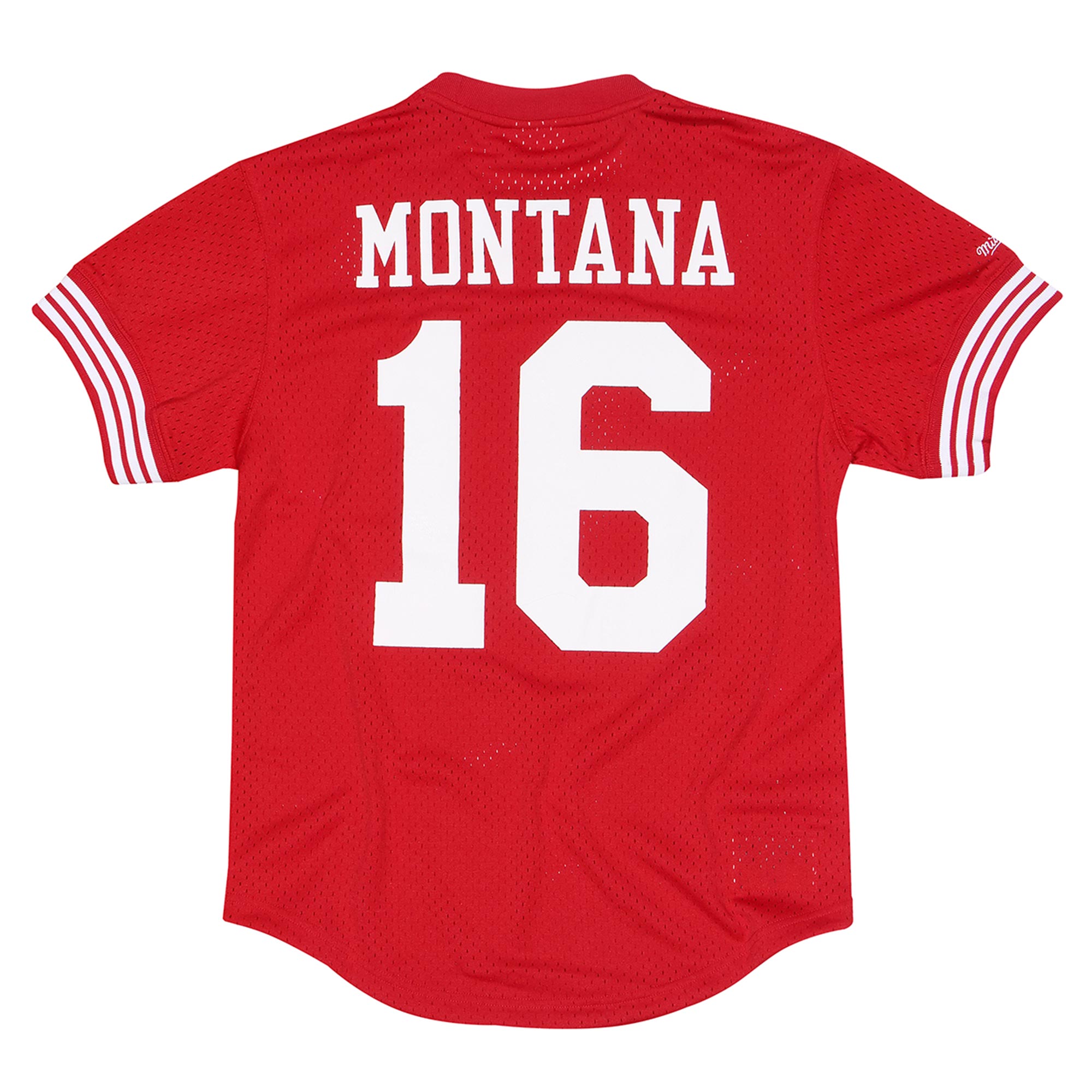 San Francisco 49ers Mitchell & Ness Joe Montana Mesh Name & Number Crew Neck - Mens, , rebel_hi-res