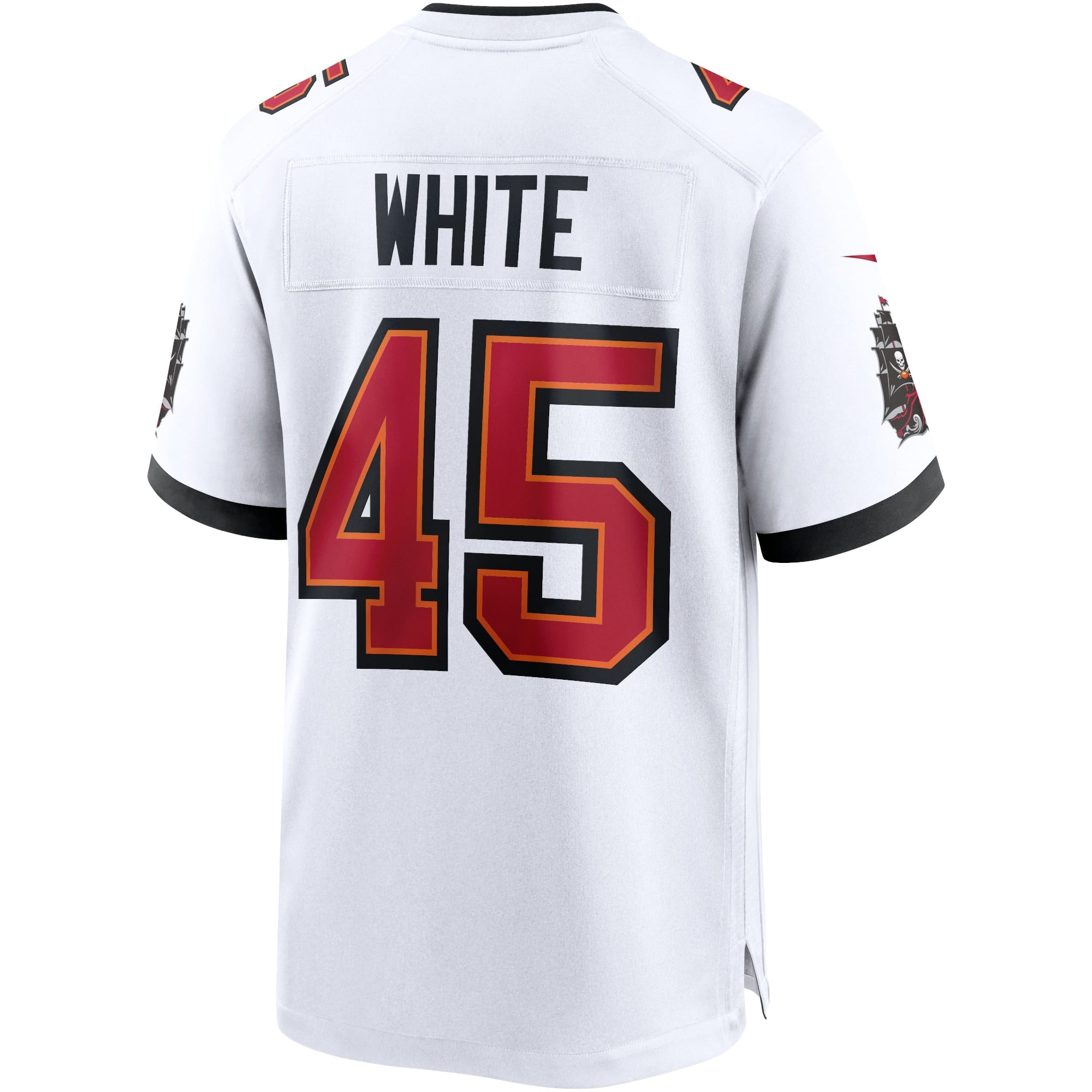 Tampa Bay Buccaneers Nike Game Road Jersey - White - Devin White - Youth, , rebel_hi-res