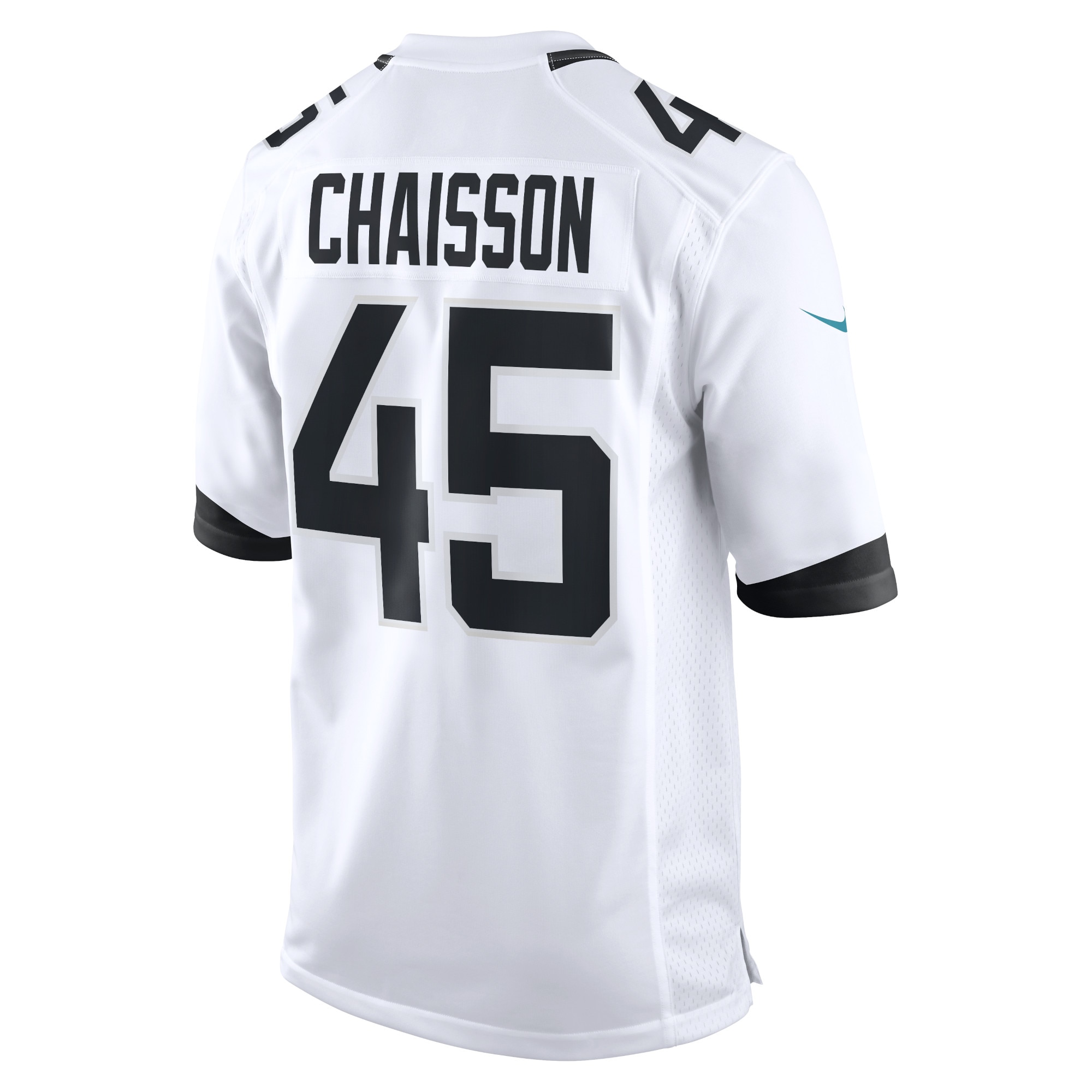 Jacksonville Jaguars Nike Game Road Jersey - White - K'Lavon Chaisson - Youth, , rebel_hi-res