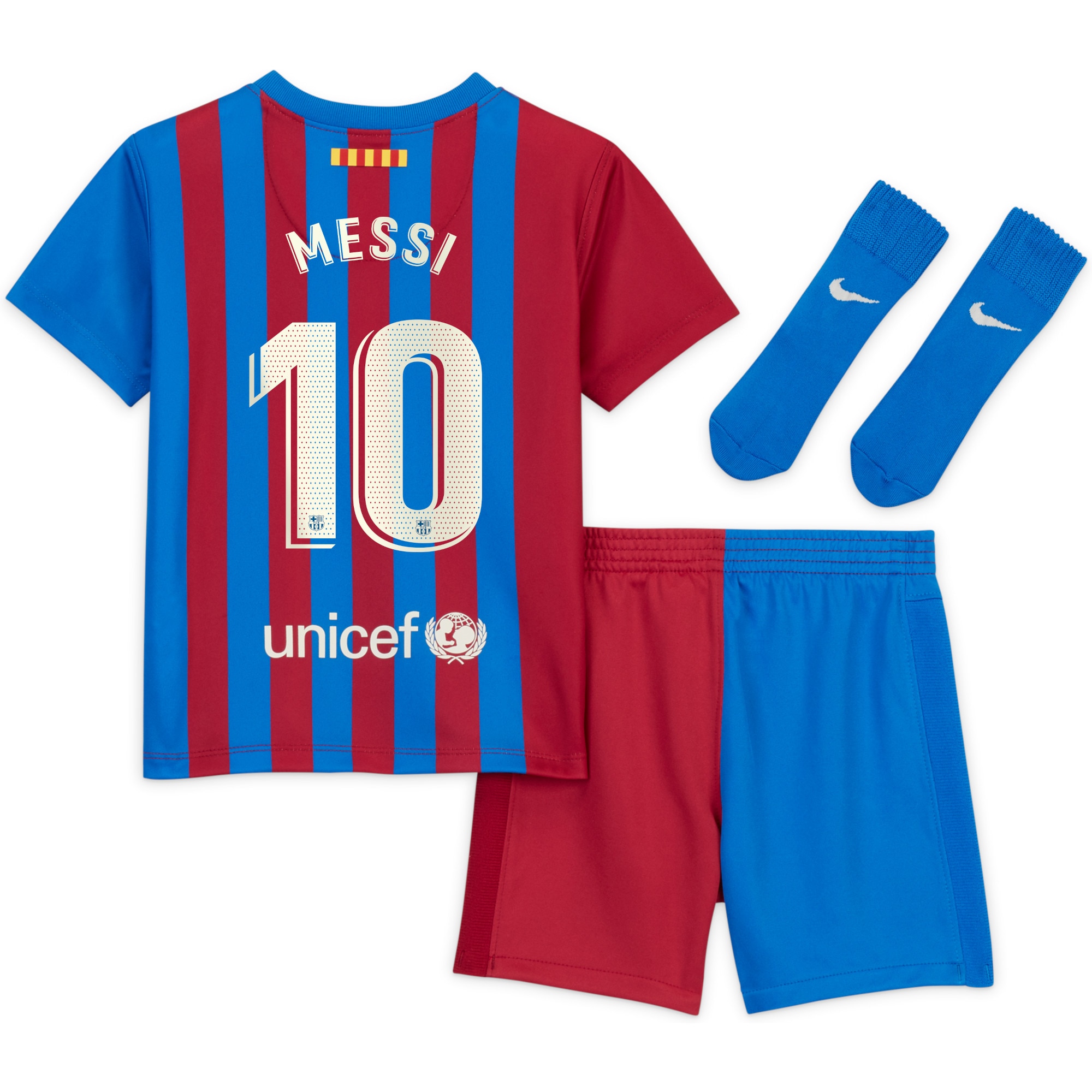 Barcelona Home Stadium Kit 2021-22 - Infants with Messi 10 printing, , rebel_hi-res