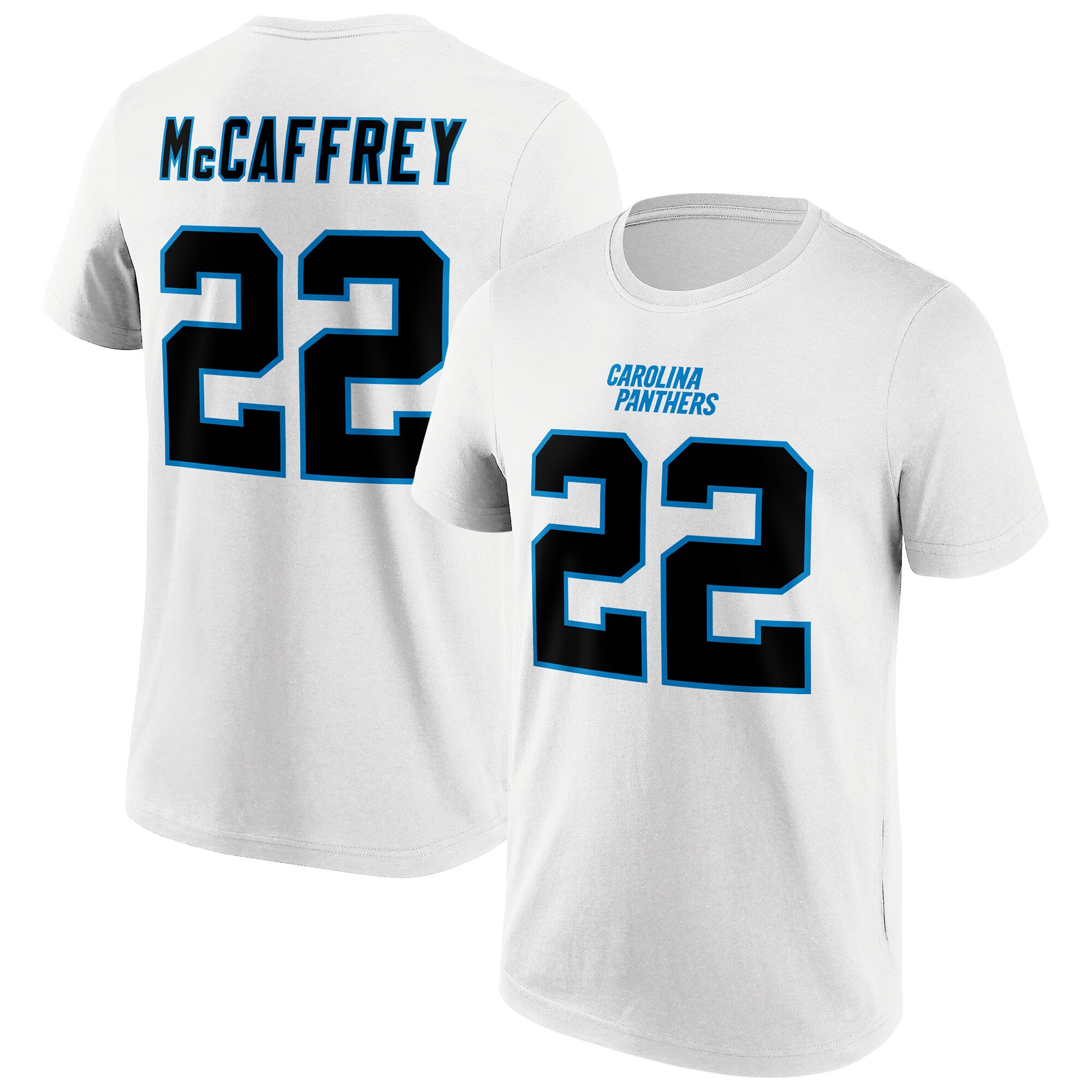 Mens Carolina Panthers Road Name & Number T-Shirt - Christian McCaffrey, , rebel_hi-res