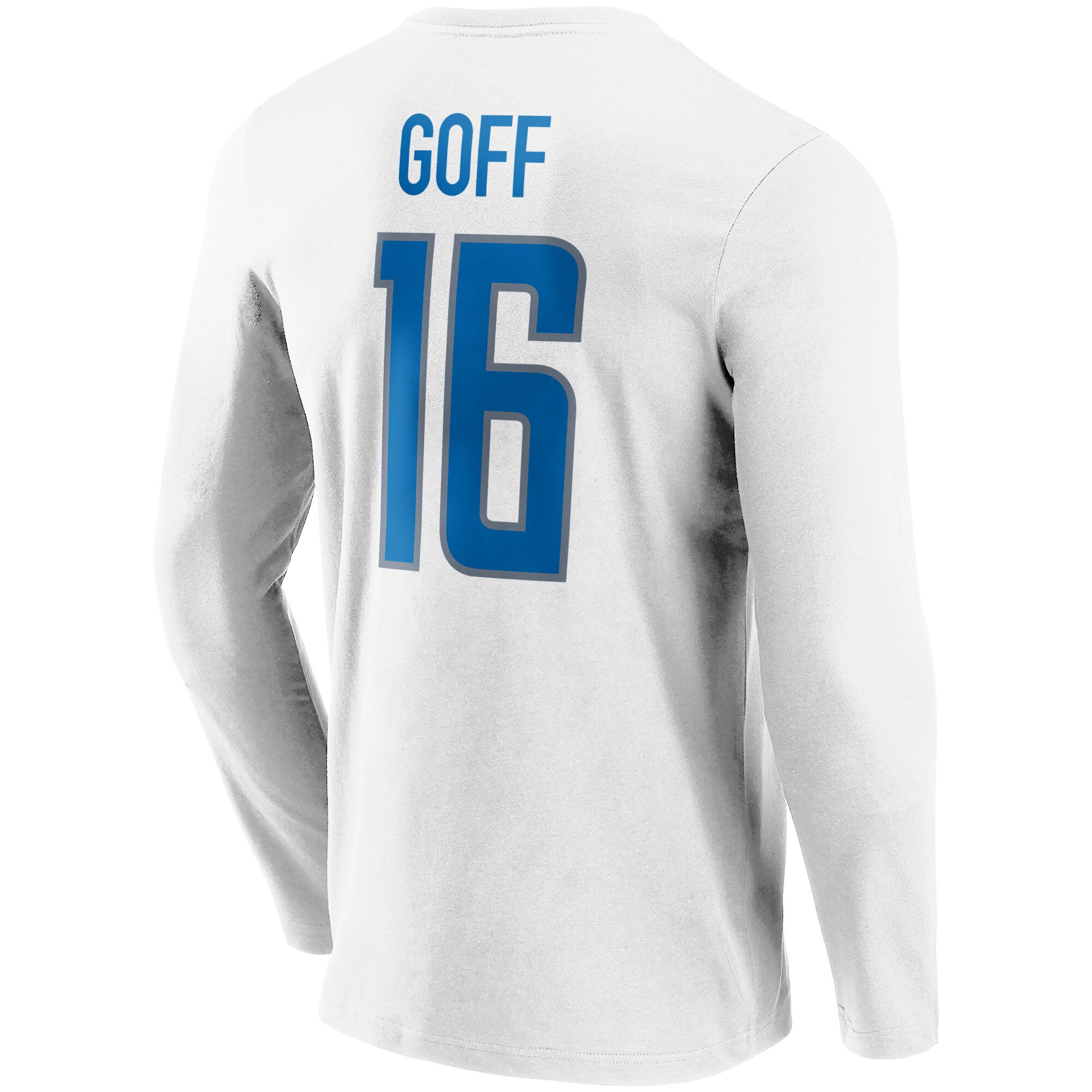 Mens Detroit Lions Road Name & Number Long Sleeve T-Shirt - Jared Goff, , rebel_hi-res