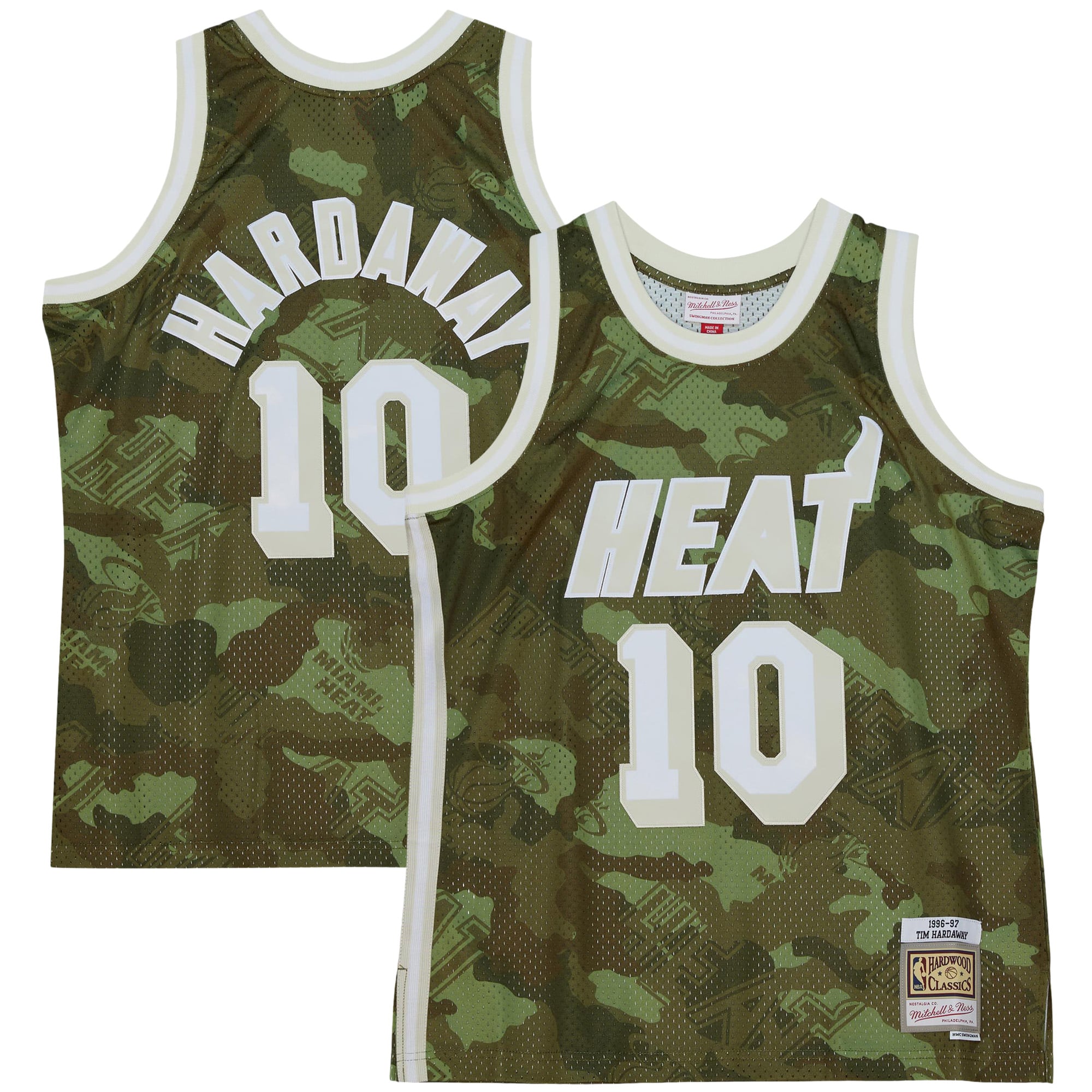 Miami Heat NBA Tim Hardaway 1996 Ghost Green Camo Swingman Jersey By Mitchell & Ness - Mens, , rebel_hi-res