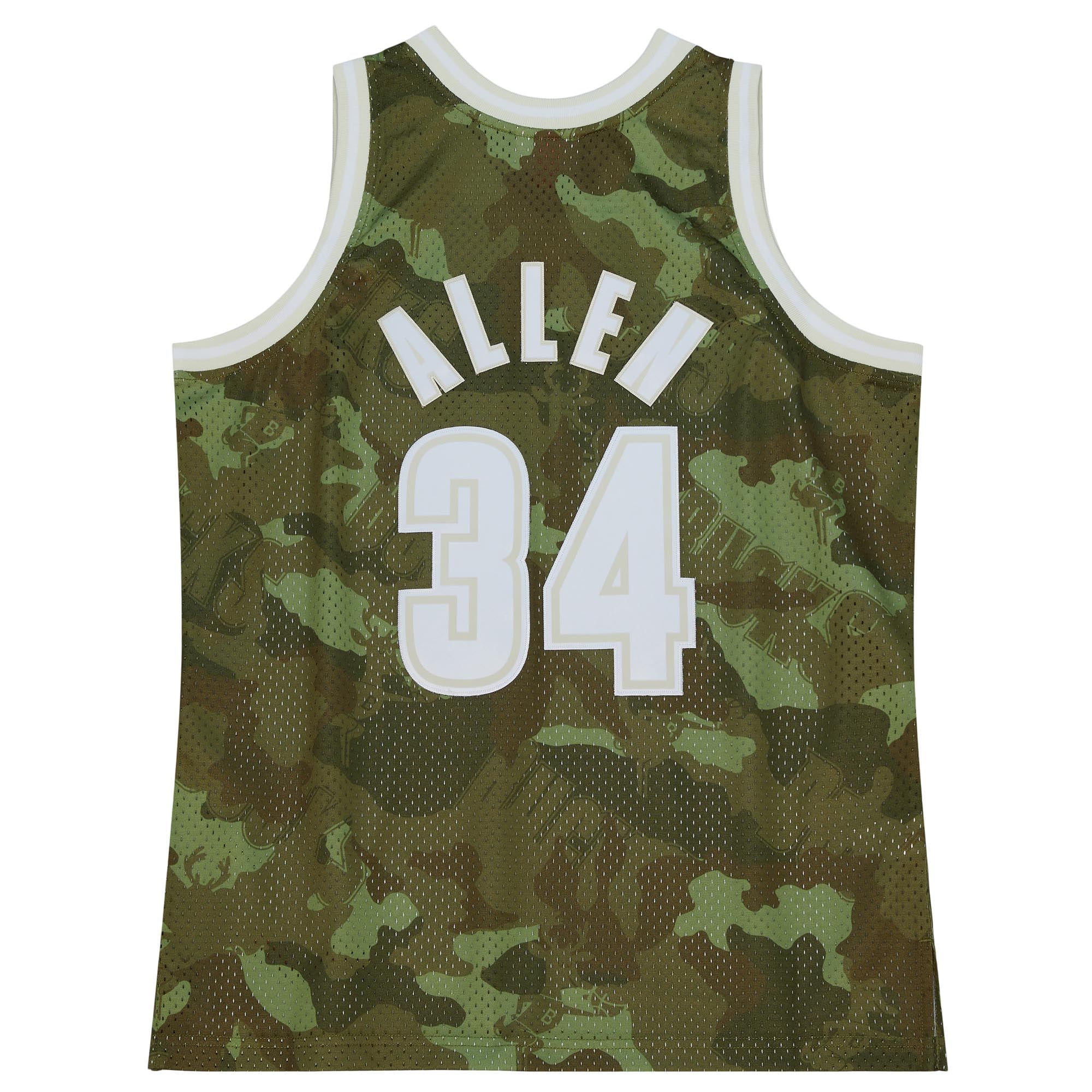 Mens Milwaukee Bucks NBA Ray Allen 2000 Ghost Green Camo Swingman Jersey By Mitchell & Ness, , rebel_hi-res
