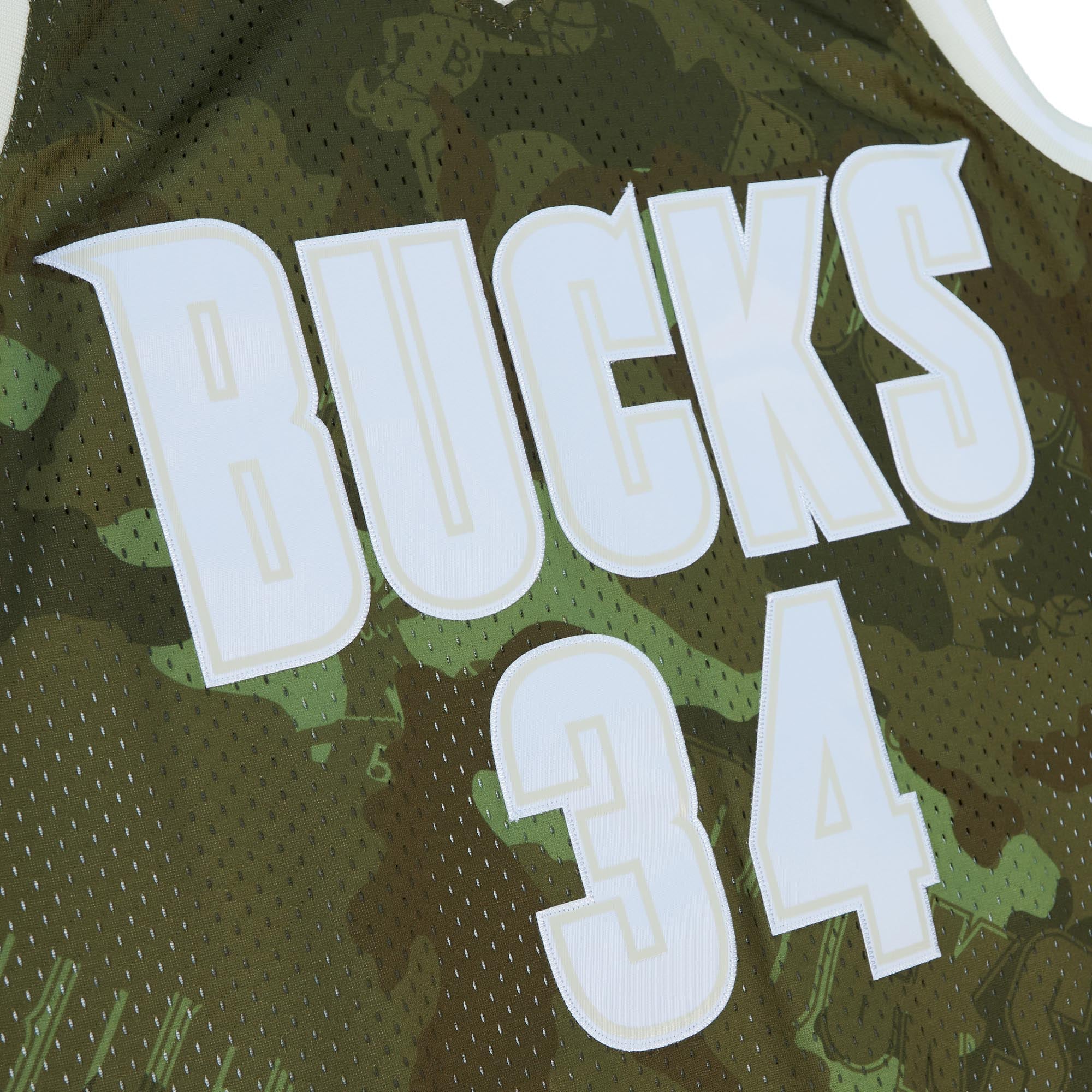 Mens Milwaukee Bucks NBA Ray Allen 2000 Ghost Green Camo Swingman Jersey By Mitchell & Ness, , rebel_hi-res