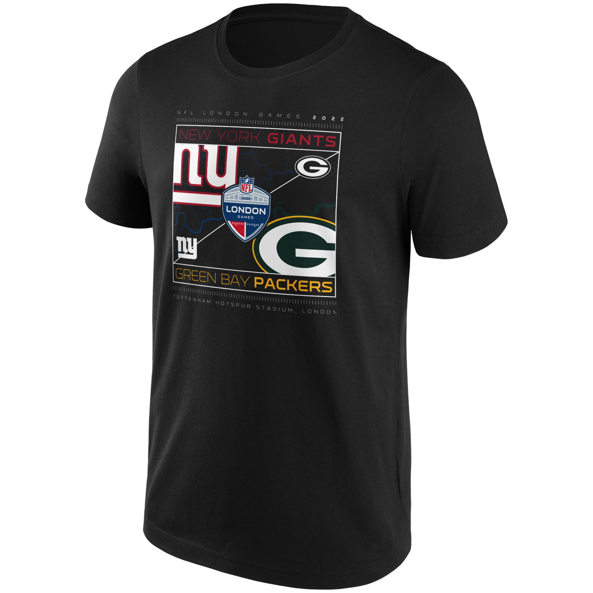 Mens NFL London Games 2022 Match-Up Green Bay Packers vs New York Giants Graphic T-Shirt, , rebel_hi-res