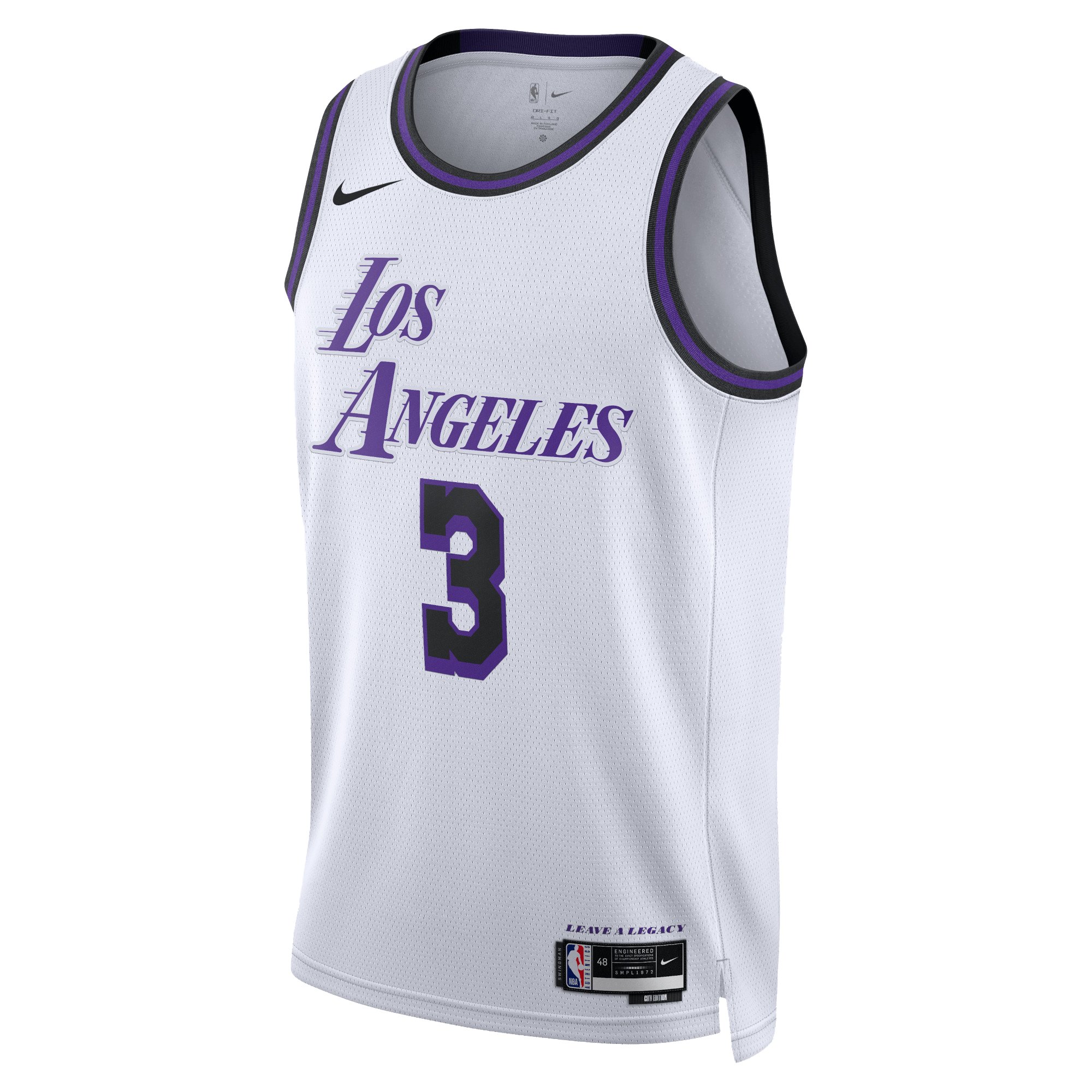Los Angeles Lakers Nike City Edition Swingman Jersey 22 - White - Anthony Davis - Unisex, , rebel_hi-res