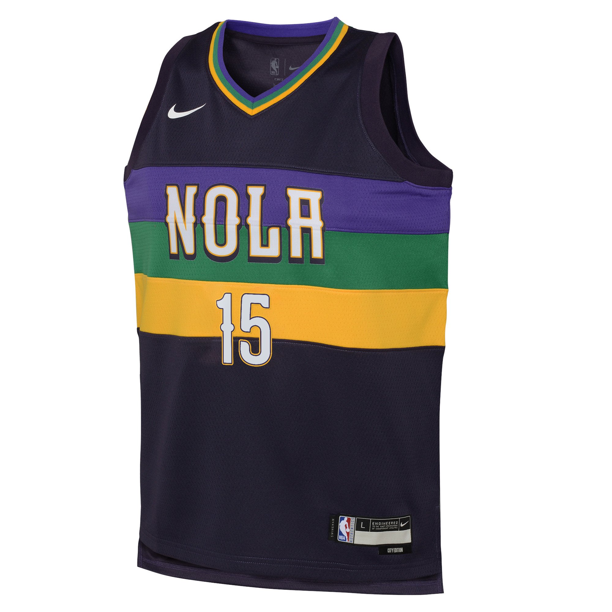 New Orleans Pelicans Nike City Edition Swingman Jersey 22 - Purple - Jose Alvarado - Youth, , rebel_hi-res