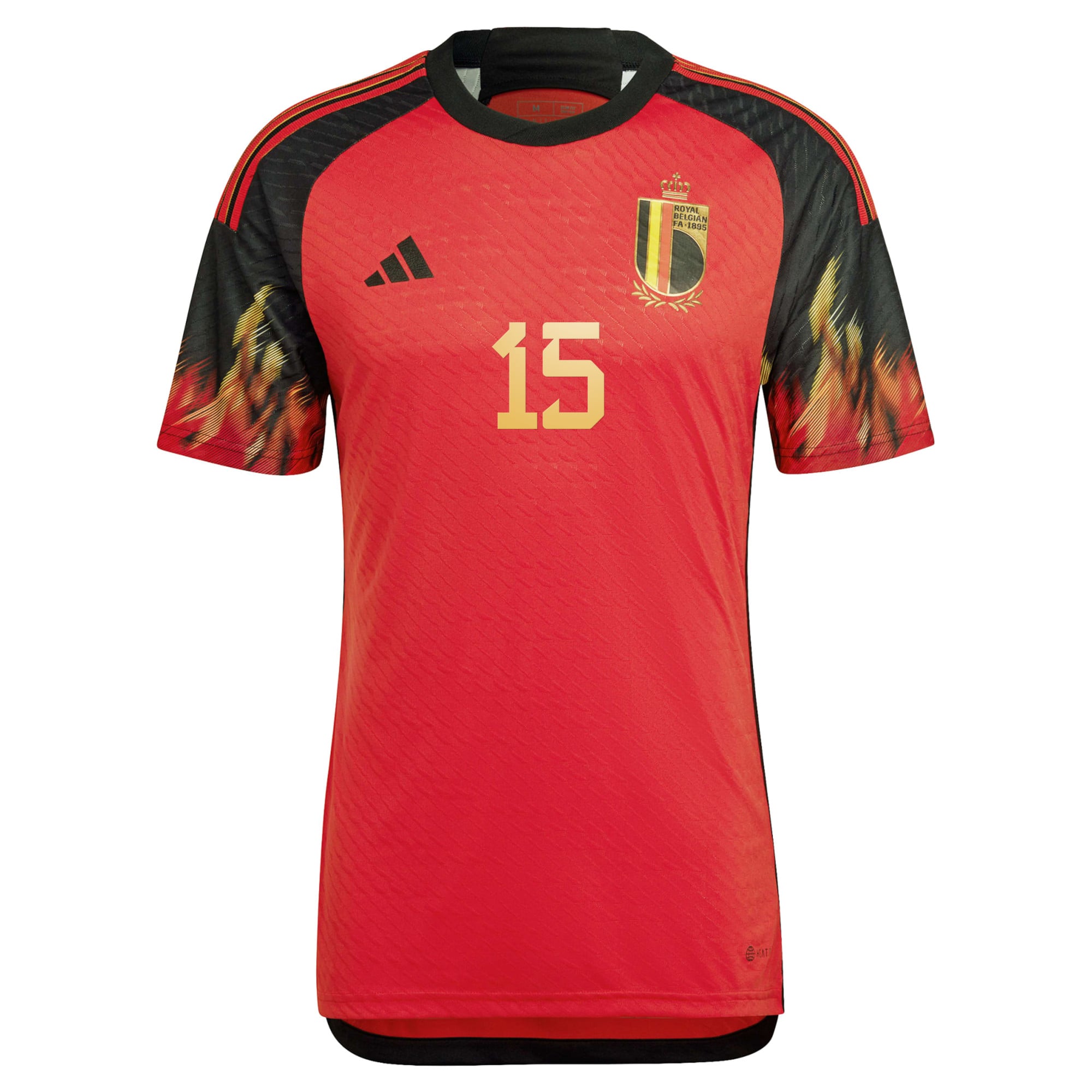 Belgium Home Authentic Shirt 2022 with Meunier 15 printing, , rebel_hi-res