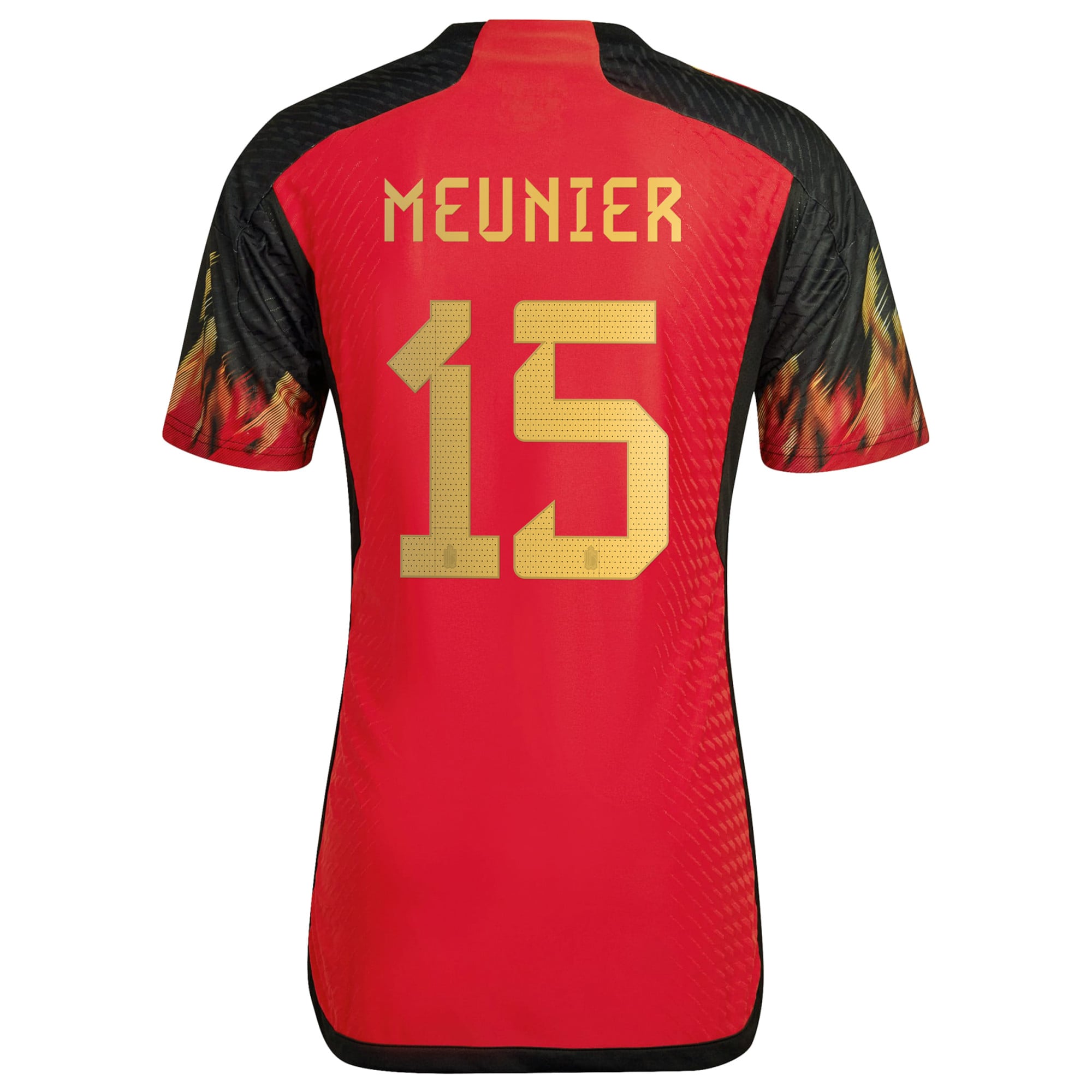 Belgium Home Authentic Shirt 2022 with Meunier 15 printing, , rebel_hi-res