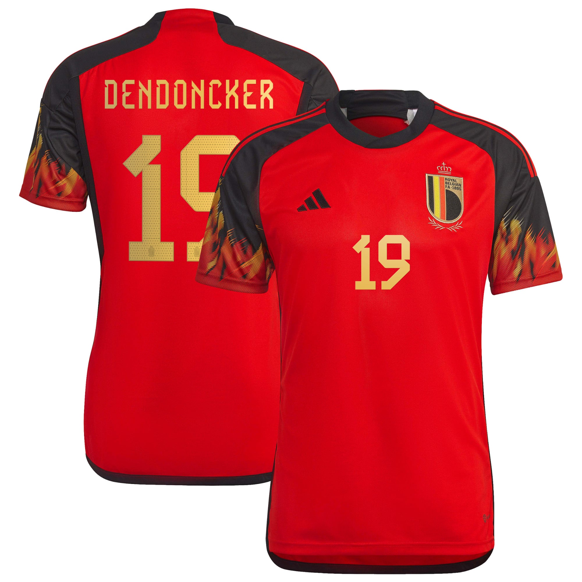 Belgium Home Shirt 2022 with Dendoncker 19 printing, , rebel_hi-res