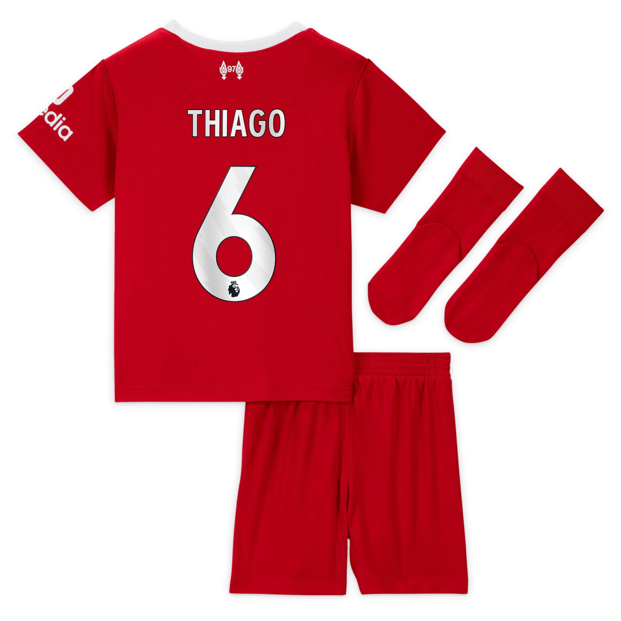 Liverpool Nike Home Stadium Kit - 2023-24 - Infant with Thiago 6 printing, , rebel_hi-res