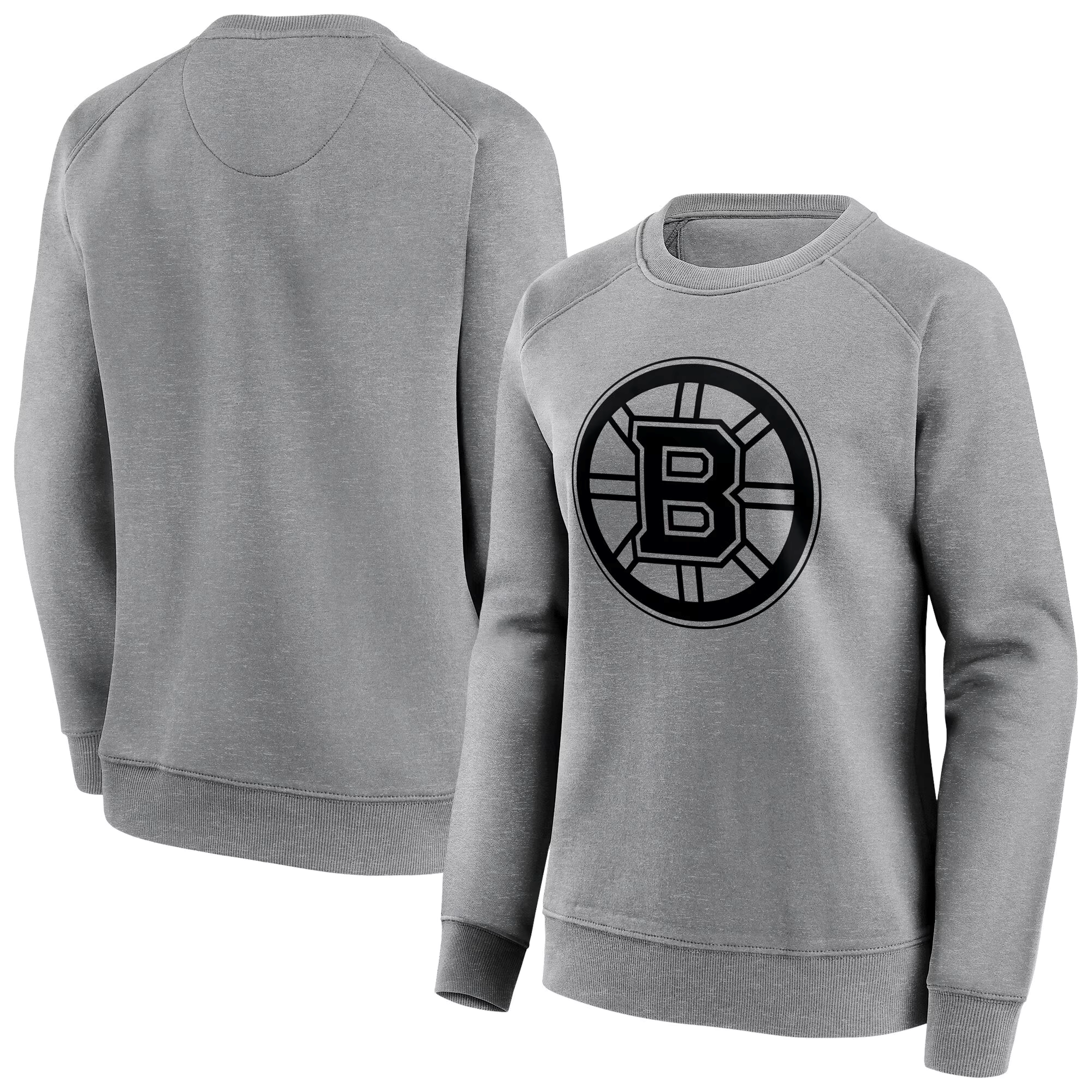 Boston Bruins Iconic Mono Logo Graphic Crew Sweatshirt - Sports Grey - Womens, , rebel_hi-res
