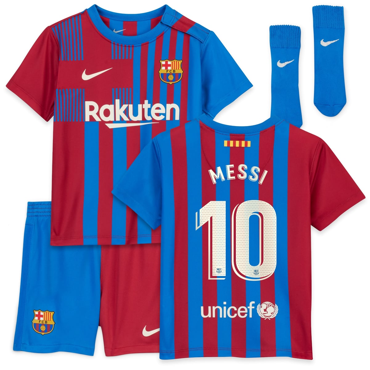 Barcelona Home Stadium Kit 2021-22 - Infants with Messi 10 printing, , rebel_hi-res