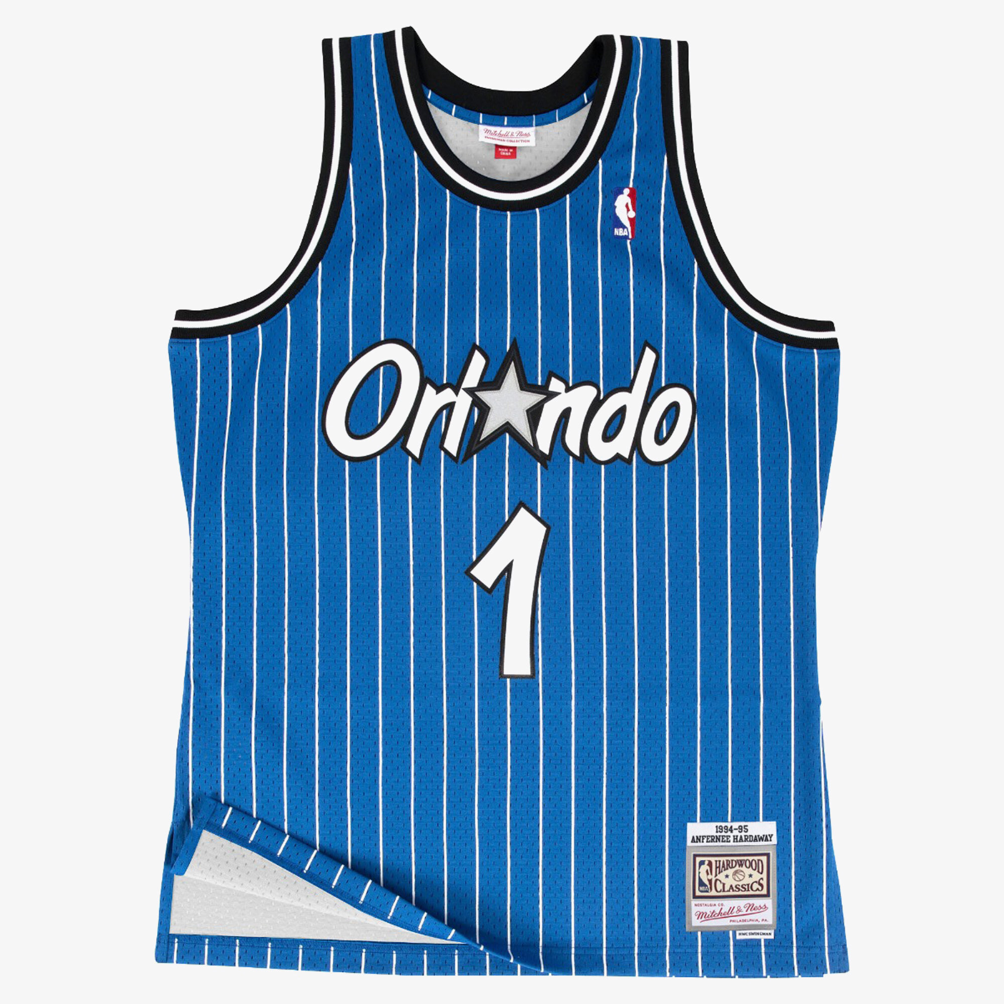 Anfernee Hardaway Orlando Magic 1994-95 Mitchell & Ness Blue Swingman Jersey Road, , rebel_hi-res