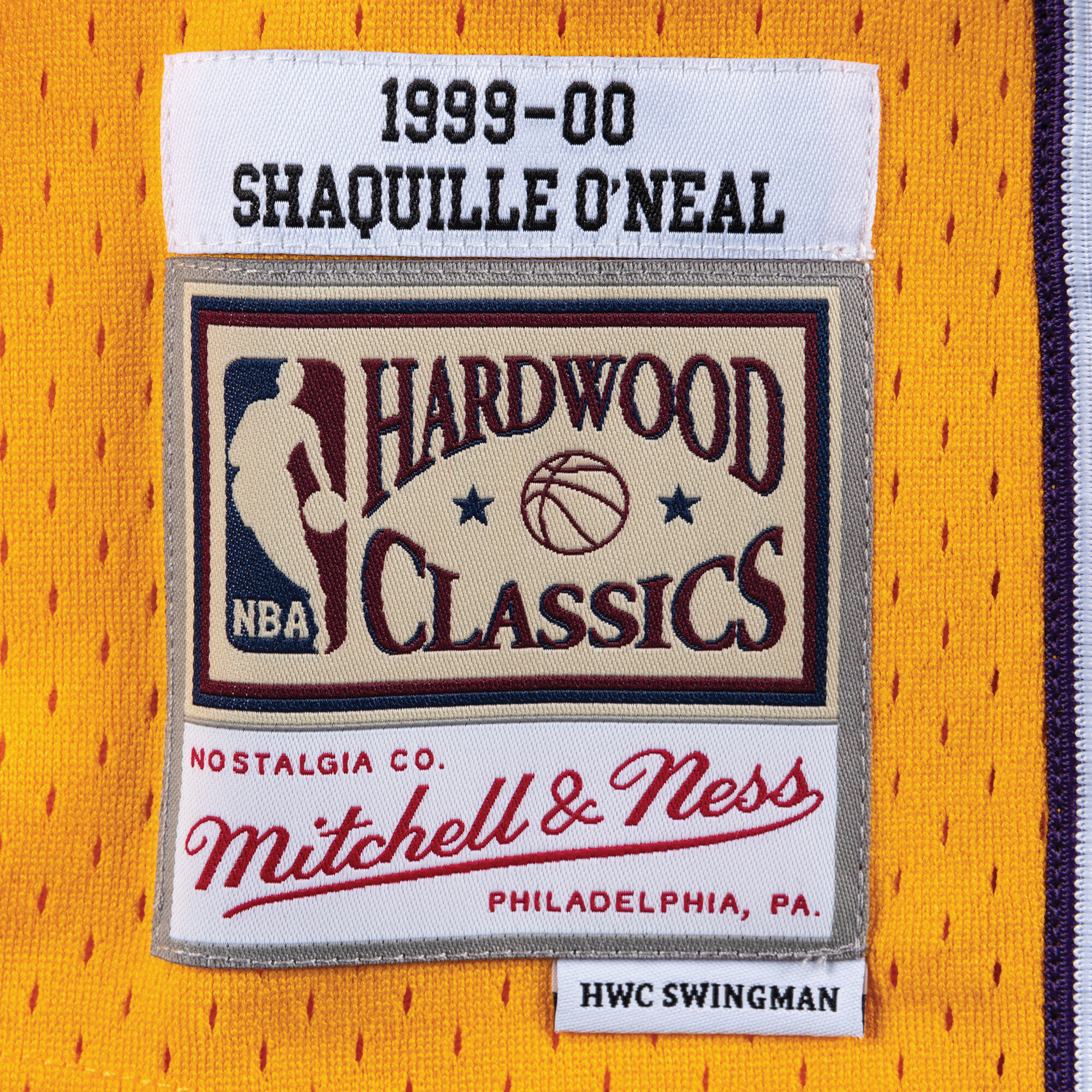 Mens Los Angeles Lakers Shaquille ONeal Hardwood Classics Home Swingman Jersey By Mitchell & Ness, , rebel_hi-res