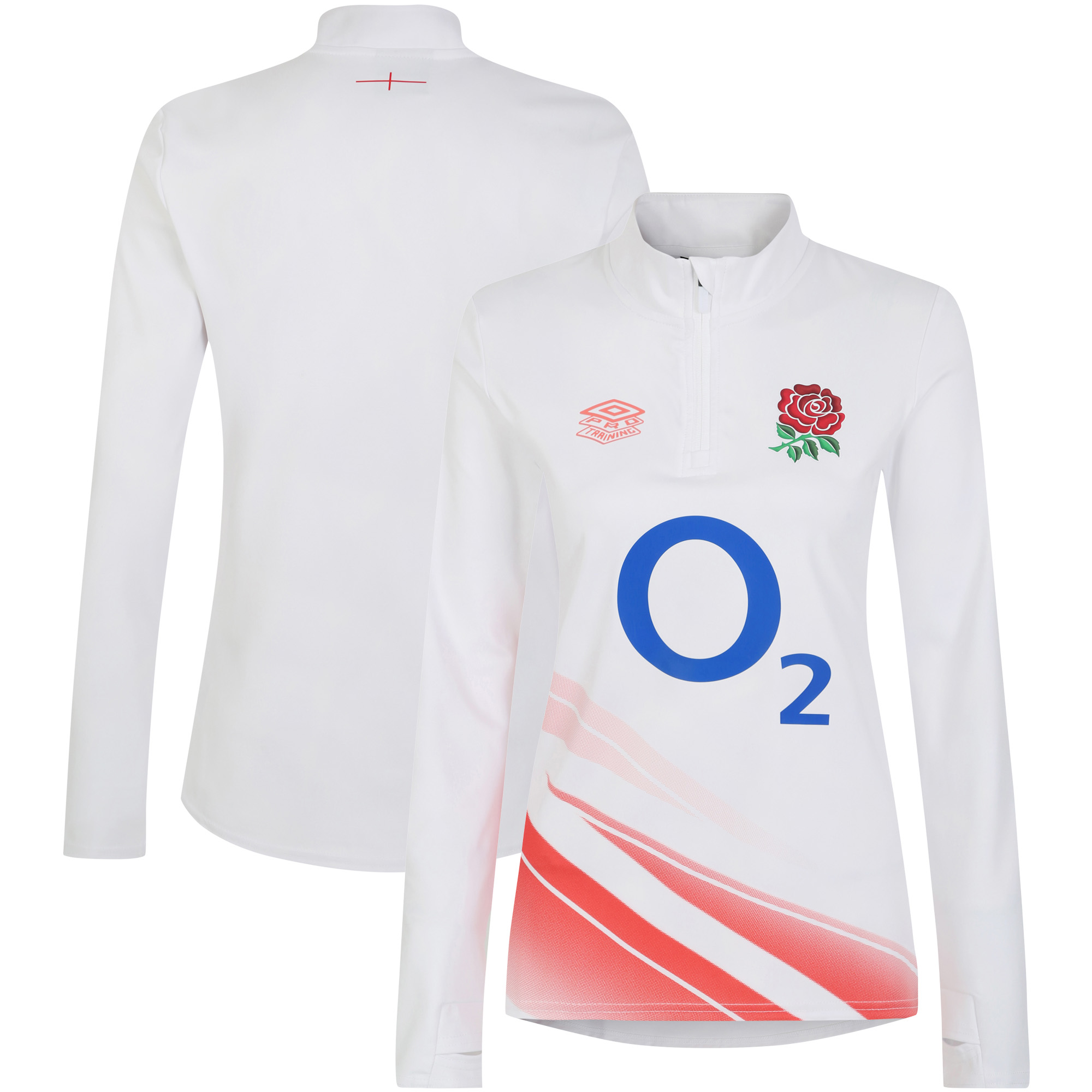 Red Roses Rugby Tops England Rugby Red Roses Warm Up Midlayer Top - White - Womens | Rebel Sport