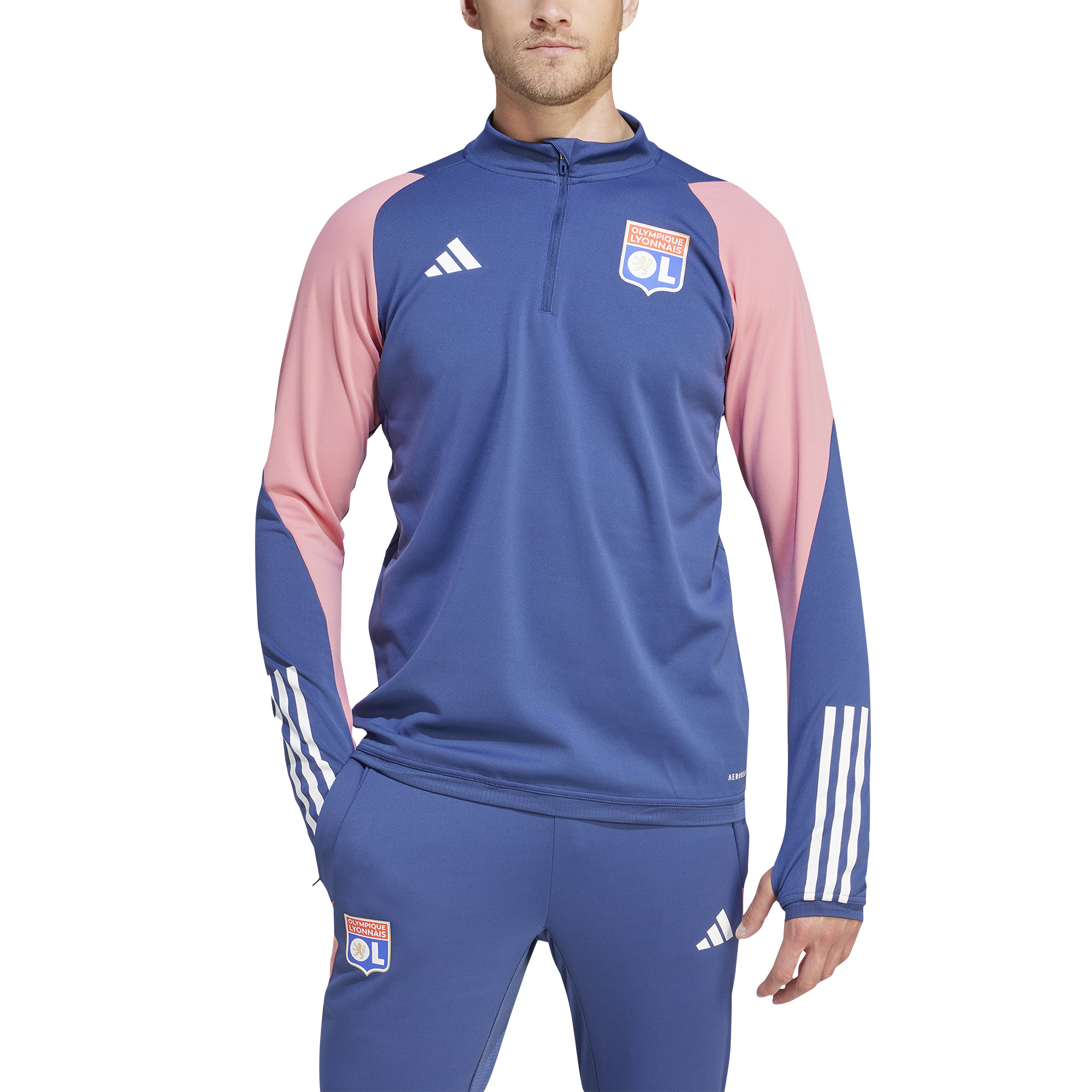 Olympique Lyon adidas Training Top - Dark Blue | Rebel Sport