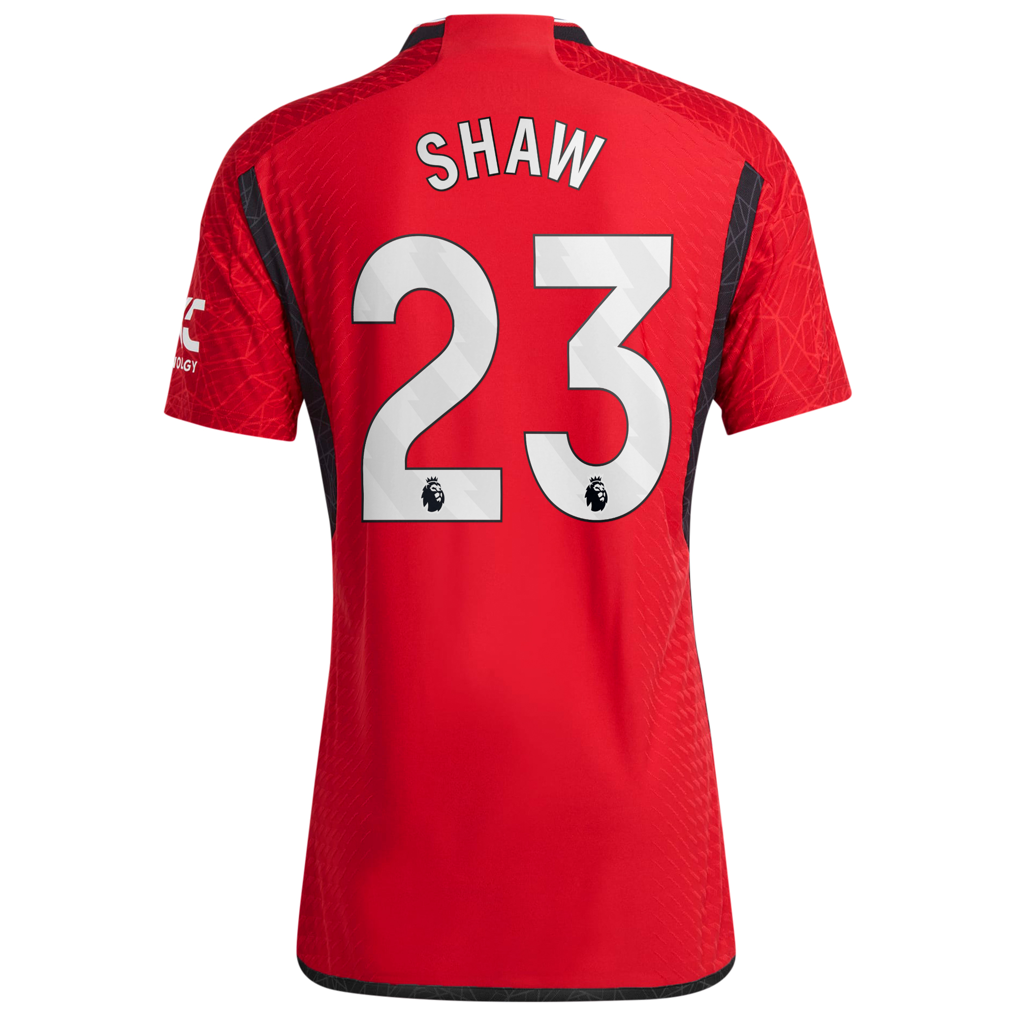 Manchester United adidas Home Authentic Shirt 2023-24 with Shaw 23 printing, , rebel_hi-res