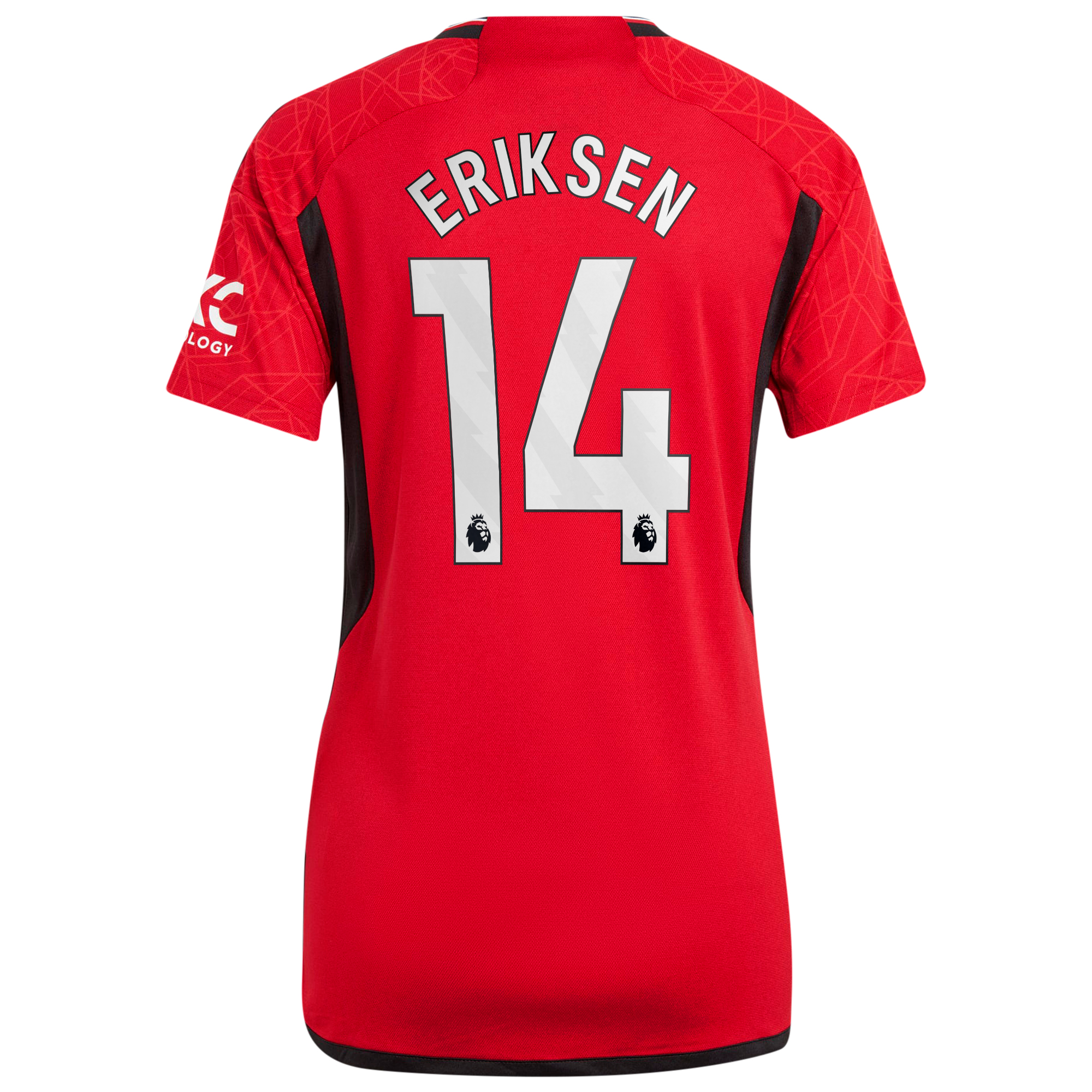 Manchester United adidas Home Shirt 2023-24 - Womens with Eriksen 14 printing, , rebel_hi-res
