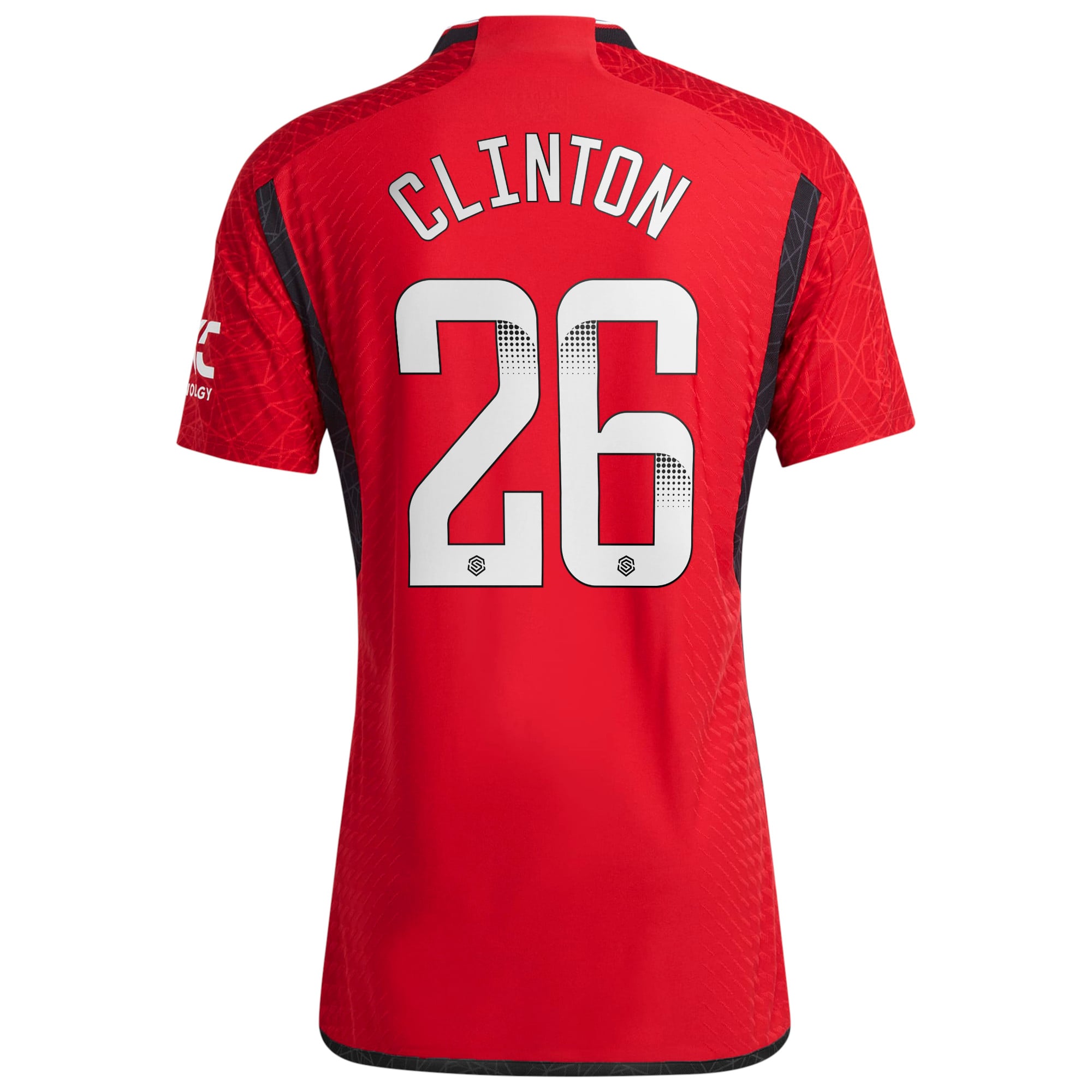 Manchester United WSL adidas Home Authentic Shirt 2023-24 with Clinton 26 printing, , rebel_hi-res