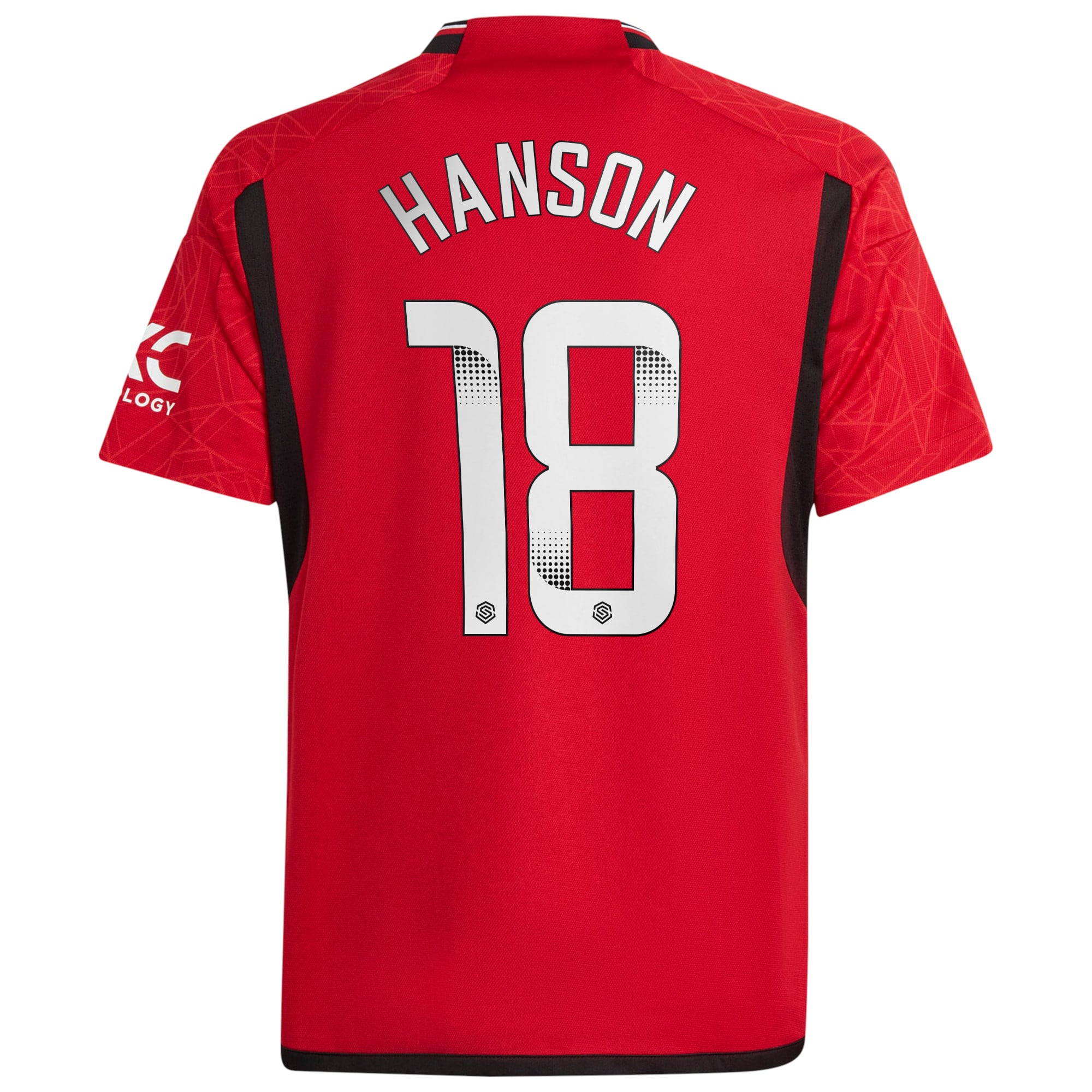 Manchester United WSL adidas Home Shirt 2023-24 - Kids with Hanson 18 printing, , rebel_hi-res