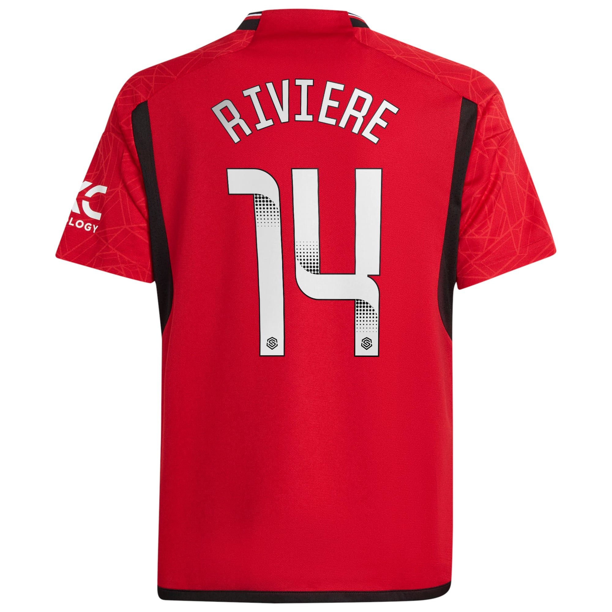 Manchester United WSL adidas Home Shirt 2023-24 - Kids with Riviere 14 printing, , rebel_hi-res