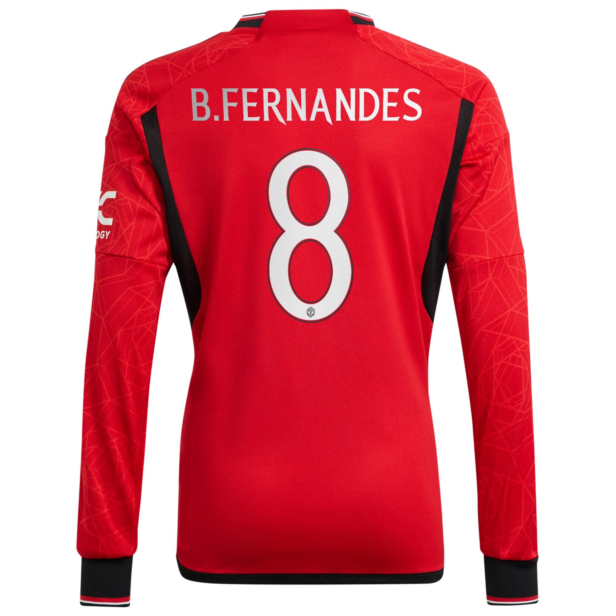 Manchester United Cup adidas Home Shirt 2023-24 - Long Sleeve with B.Fernandes 8 printing, , rebel_hi-res