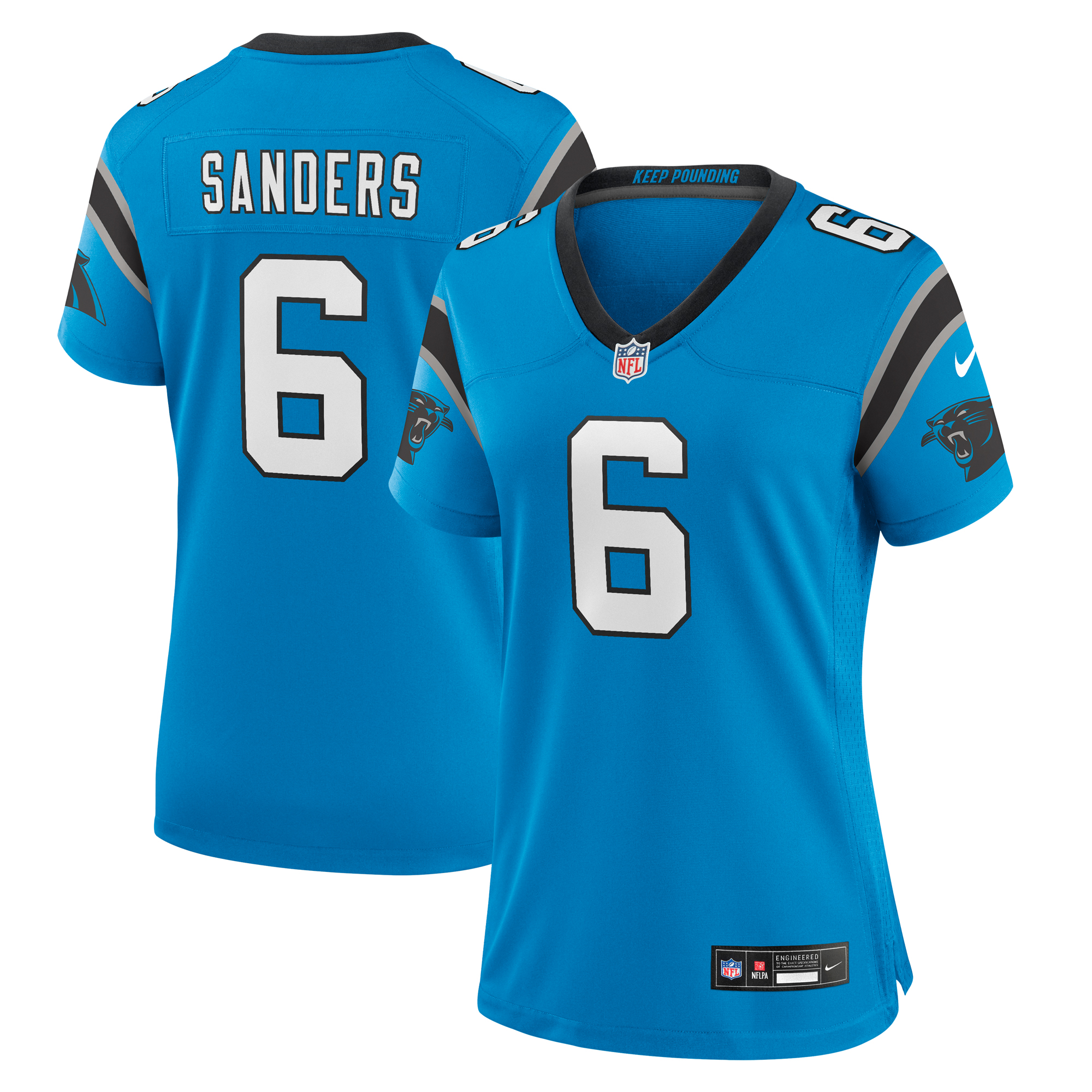 Carolina Panthers Nike Alternate Game Jersey - Blue - Miles Sanders - Womens, , rebel_hi-res