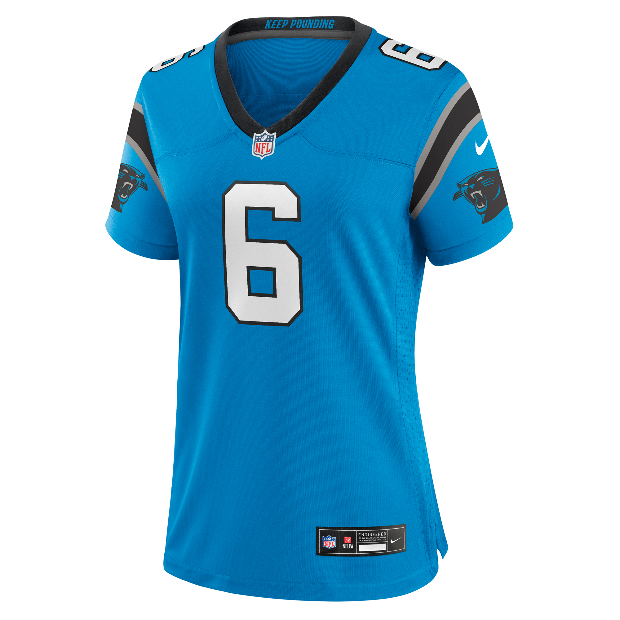 Carolina Panthers Nike Alternate Game Jersey - Blue - Miles Sanders - Womens, , rebel_hi-res