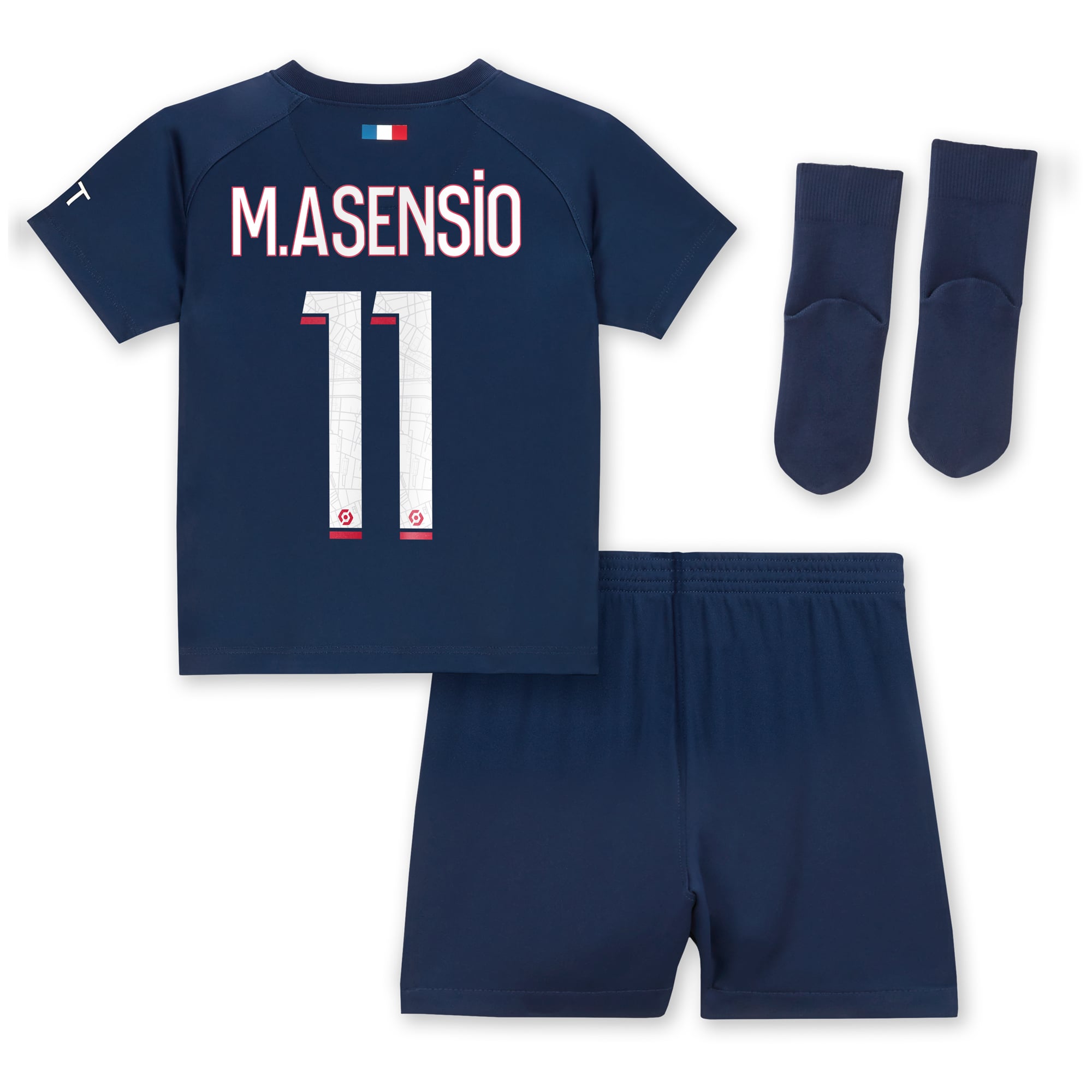 Paris Saint-Germain Nike Home Stadium Kit 2023-24 - Infant with M.Asensio 11 printing, , rebel_hi-res