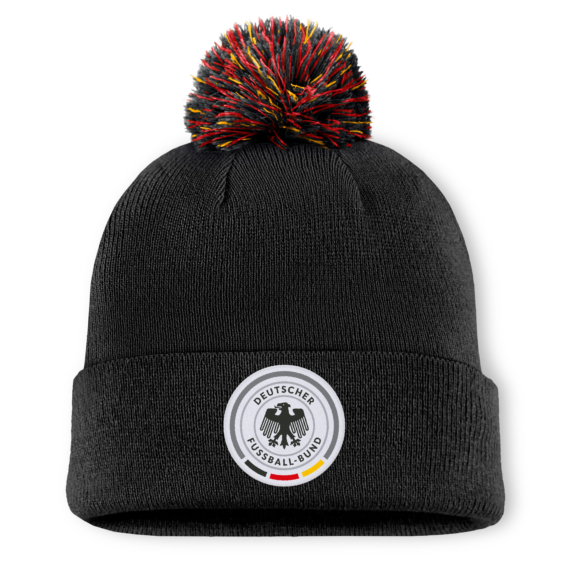 Dfb Hat Germany DFB Cuffed Beanie with Pom - Black - Unisex | Rebel Sport