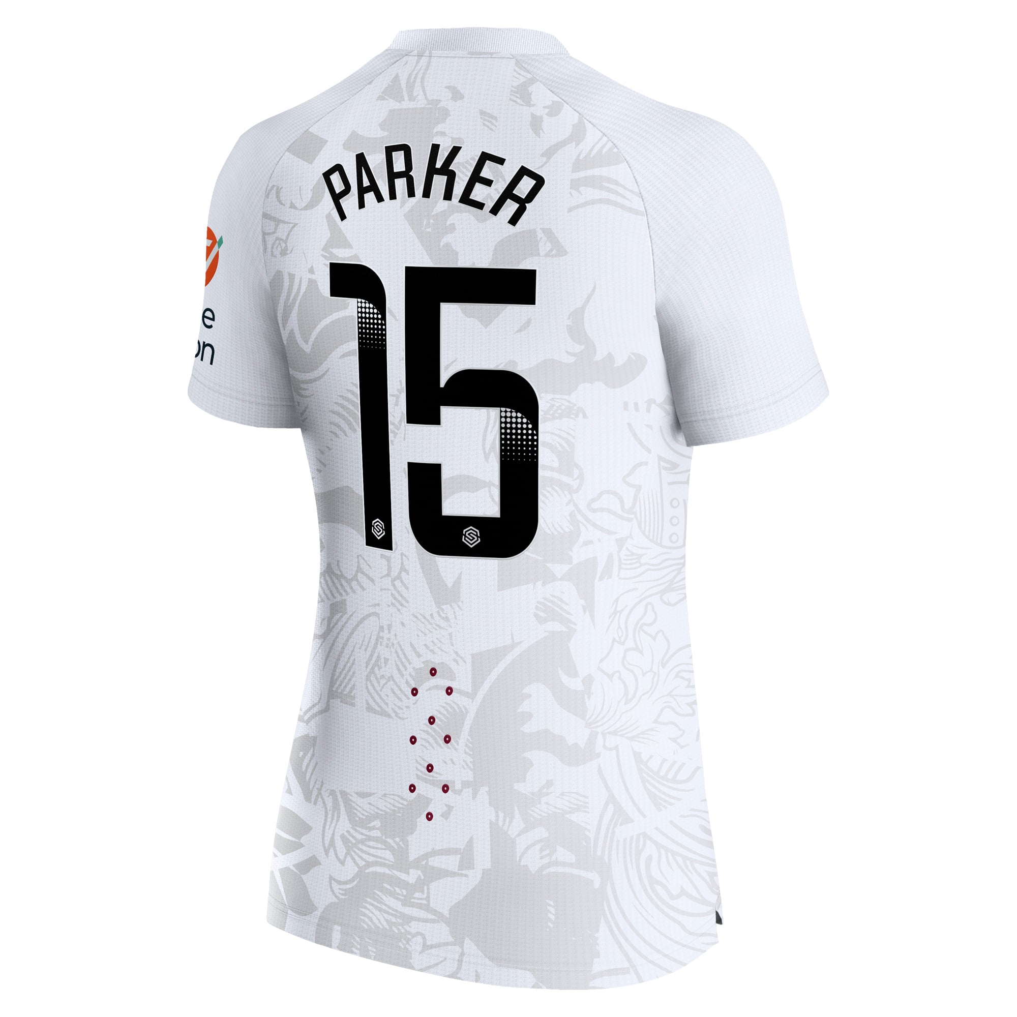 Aston Villa Castore WSL Away Pro Shirt 2023-24 - Womens with Parker 15 printing, , rebel_hi-res
