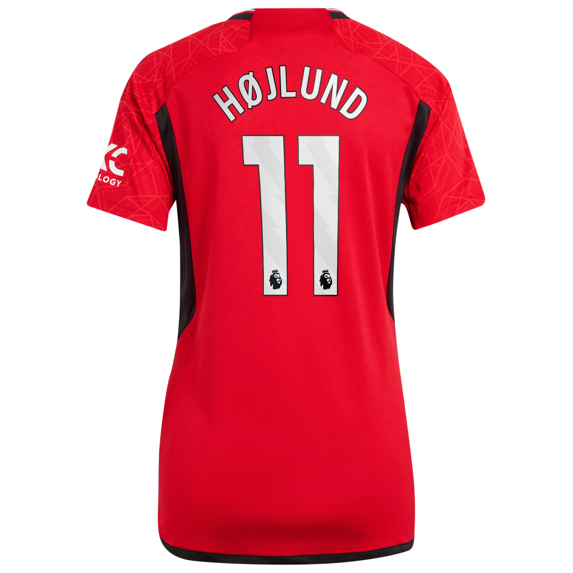 Manchester United EPL Home Shirt 2023-24 - Womens with H&oslash;jlund 11 printing, , rebel_hi-res