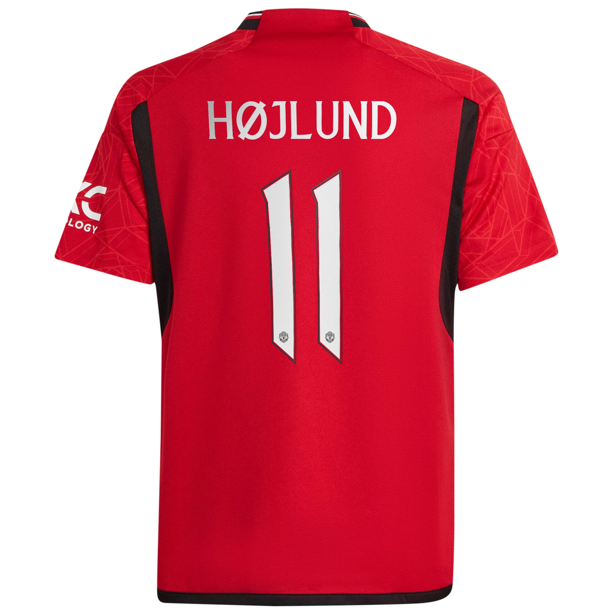 Manchester United Cup Home Shirt 2023-24 - Kids with H&oslash;jlund 11 printing, , rebel_hi-res