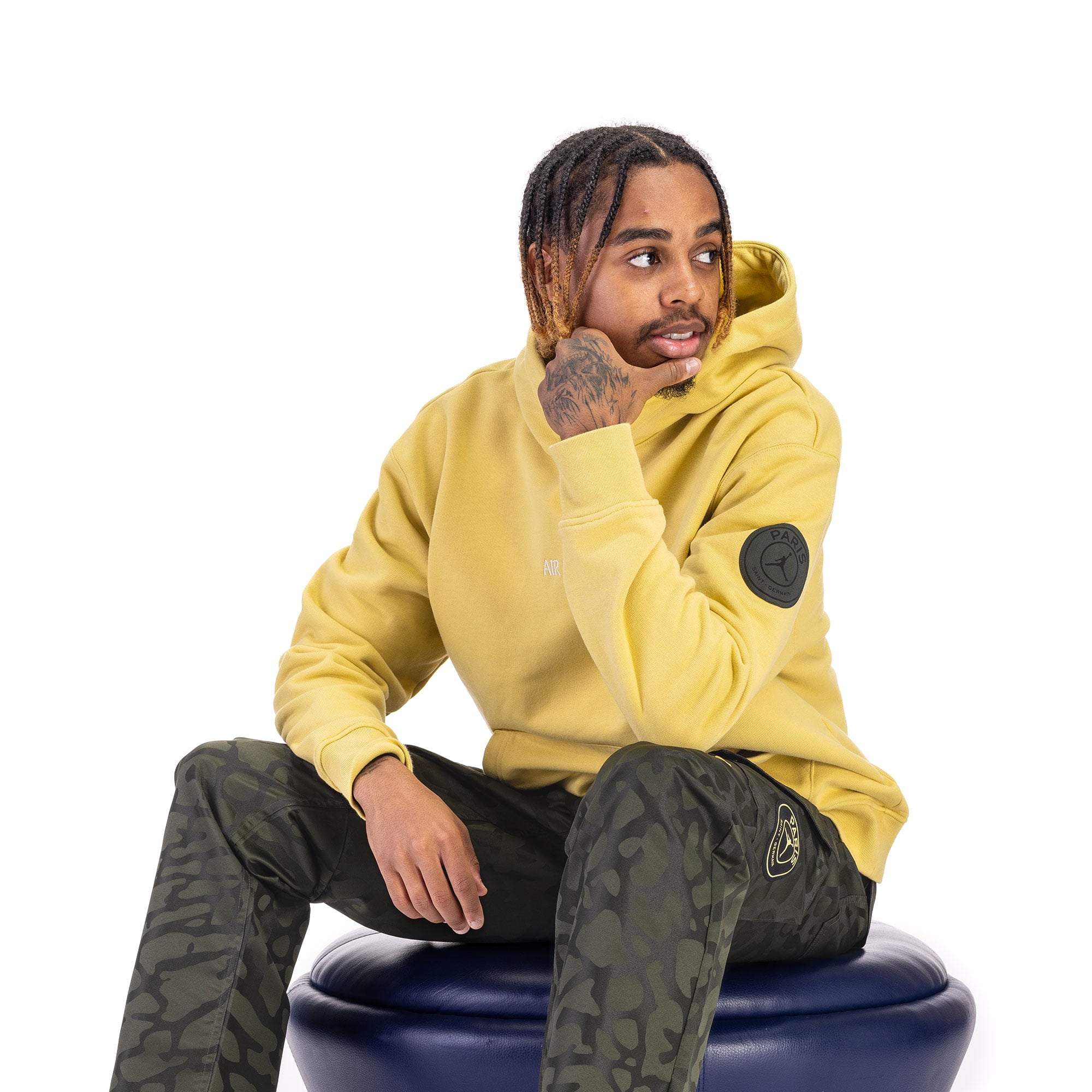 PSG Jordan Fleece Wordmark Hoodie - Gold, , rebel_hi-res
