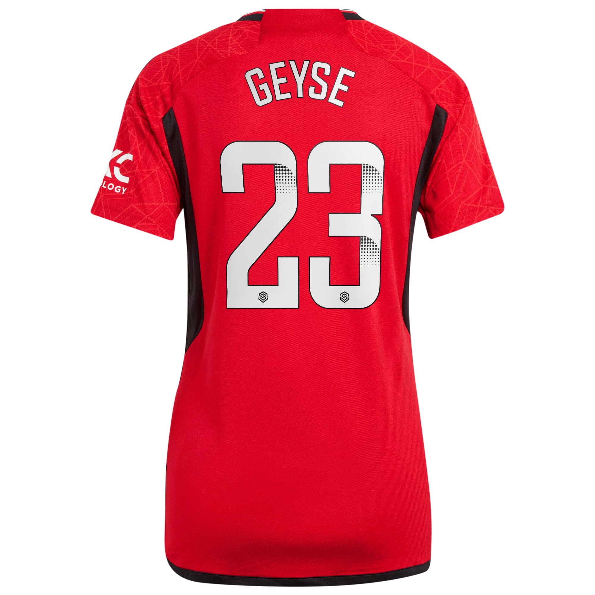 Manchester United WSL adidas Home Shirt 2023-24 - Womens - With Geyse 23 Printing, , rebel_hi-res