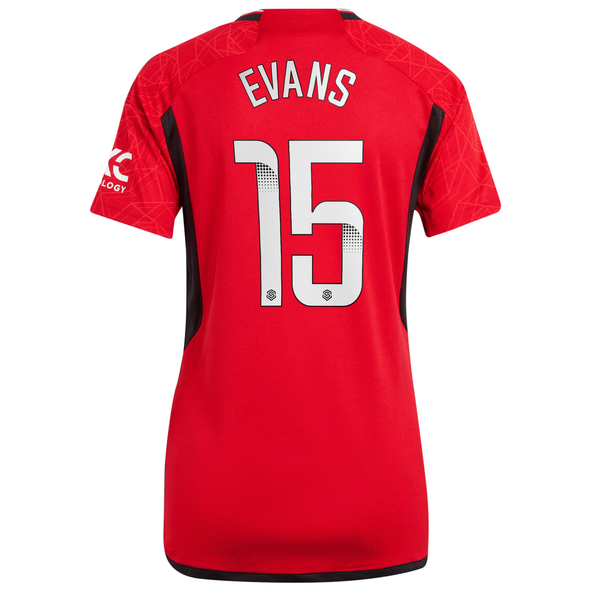Manchester United WSL adidas Home Shirt 2023-24 - Womens - With Evans 15 Printing, , rebel_hi-res