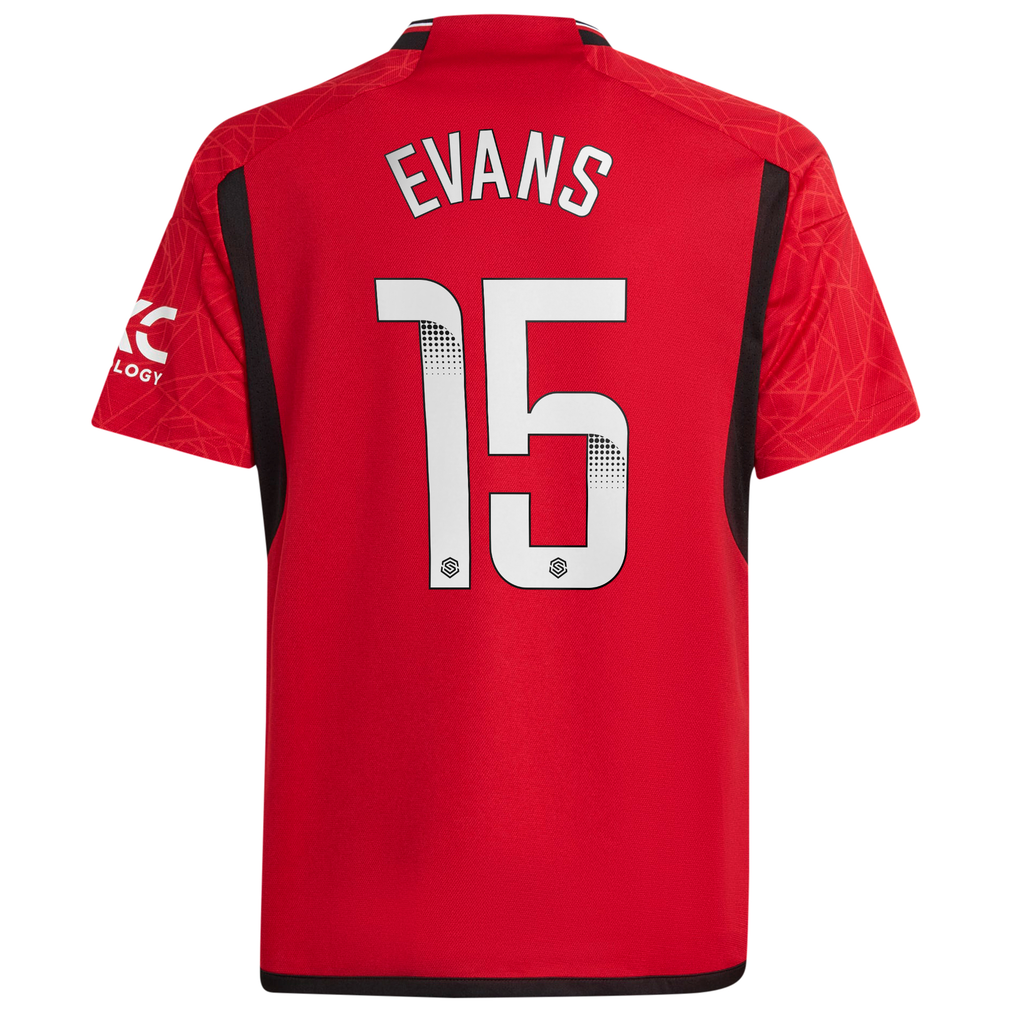 Manchester United WSL adidas Home Shirt 2023-24 - Kids - With Evans 15 Printing, , rebel_hi-res