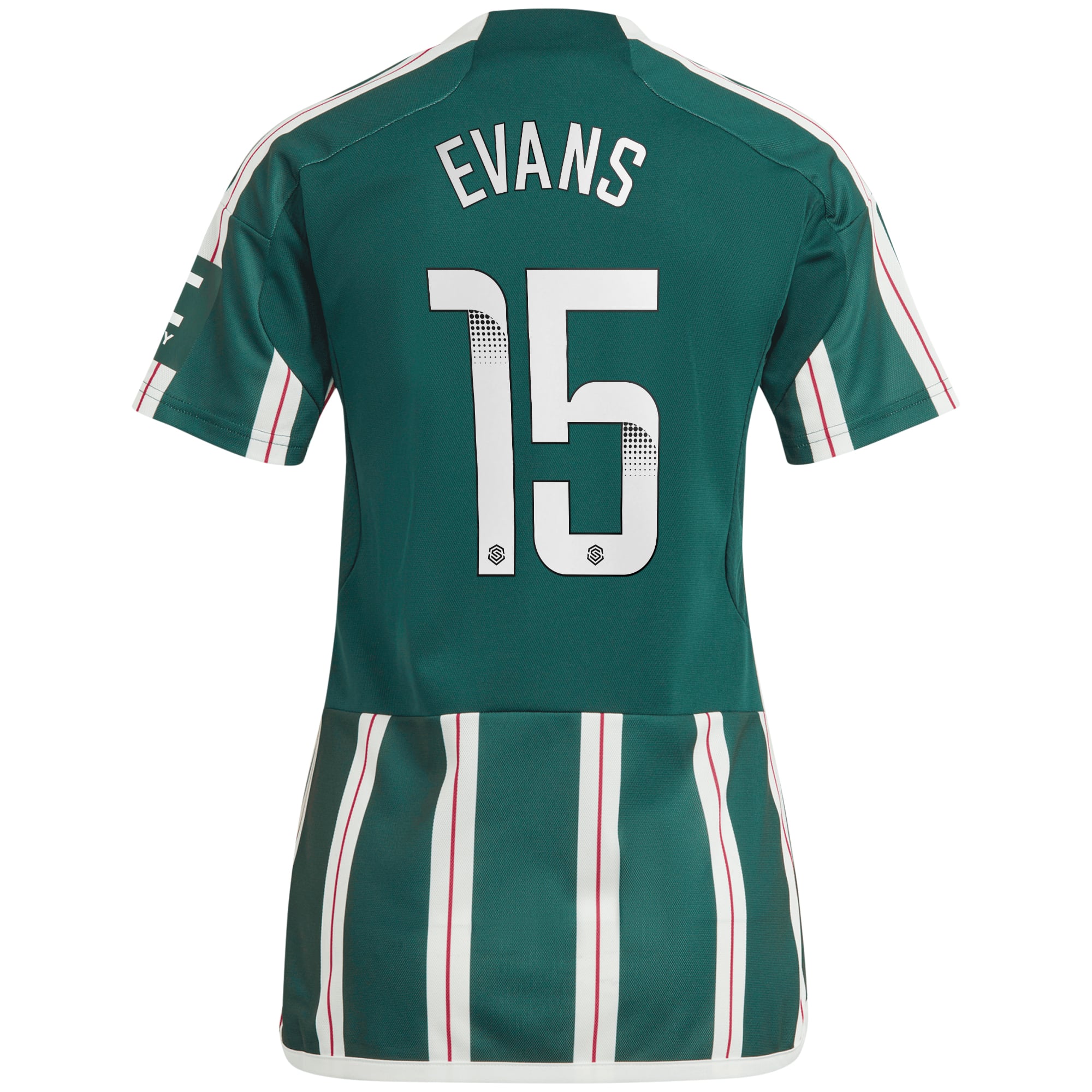 Manchester United WSL adidas Away Shirt 2023-24 - Womens - With Evans 15 Printing, , rebel_hi-res